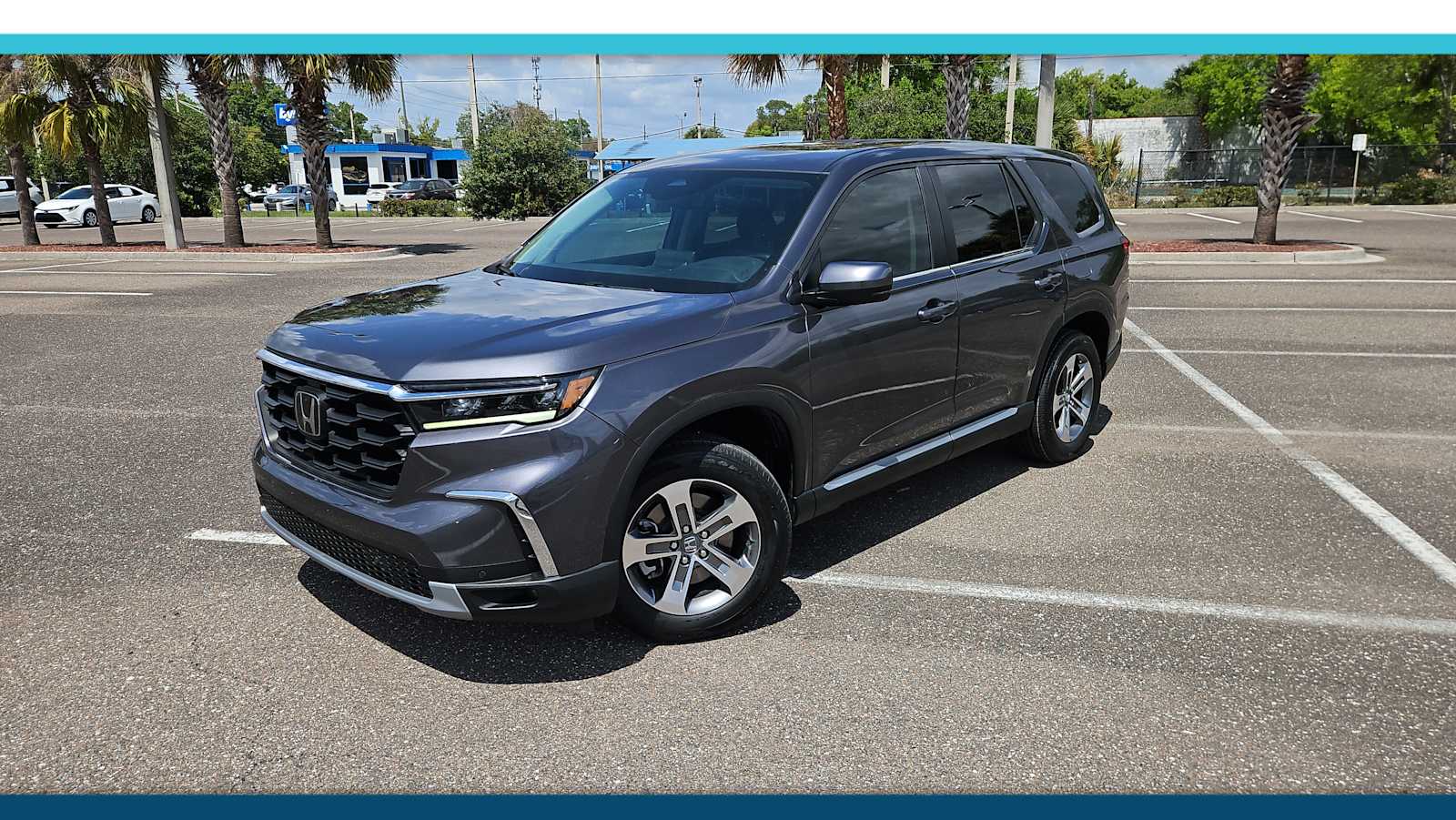 Gray 2023 Honda Pilot EX-L AWD with Captains Chairs SUV / Crossover All-Wheel Drive Automatic