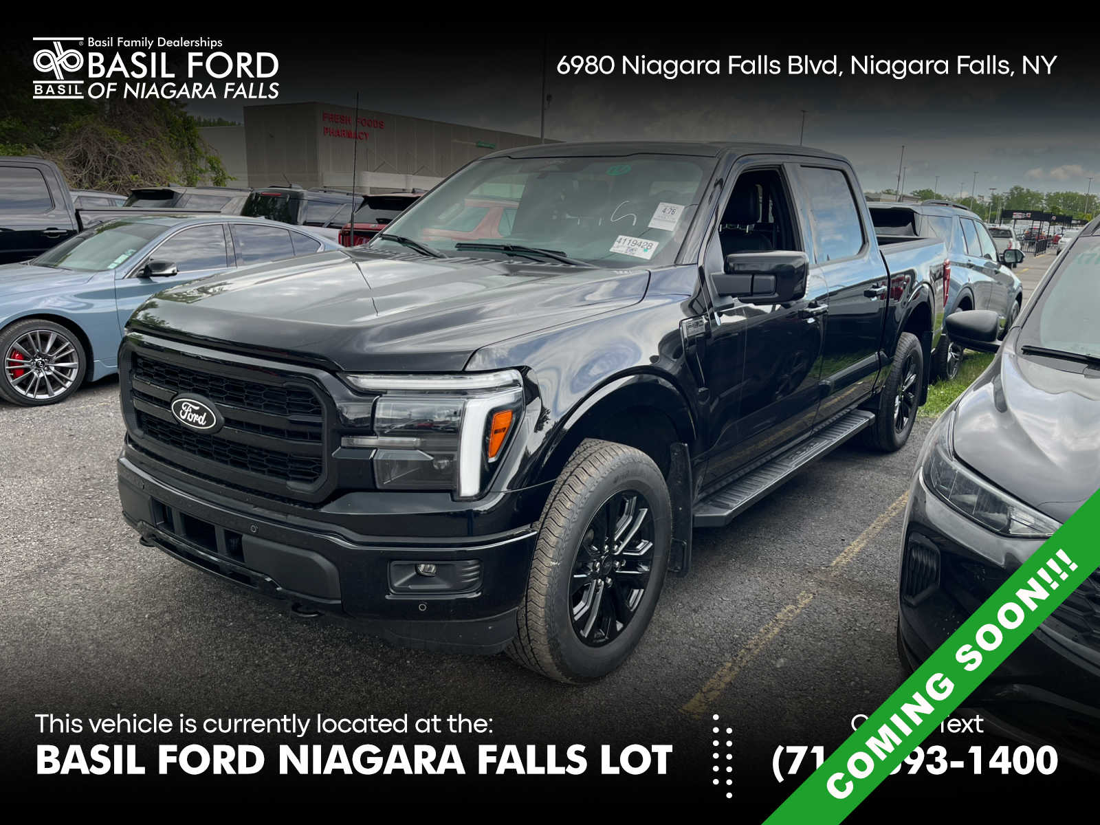 Agate Black Metallic 2025 Ford F-150 Lariat SuperCrew 4WD Pickup Truck Four-Wheel Drive Automatic