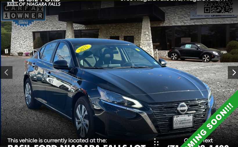 Super Black 2025 Nissan Altima 2.5 S FWD Sedan Front-Wheel Drive Automatic