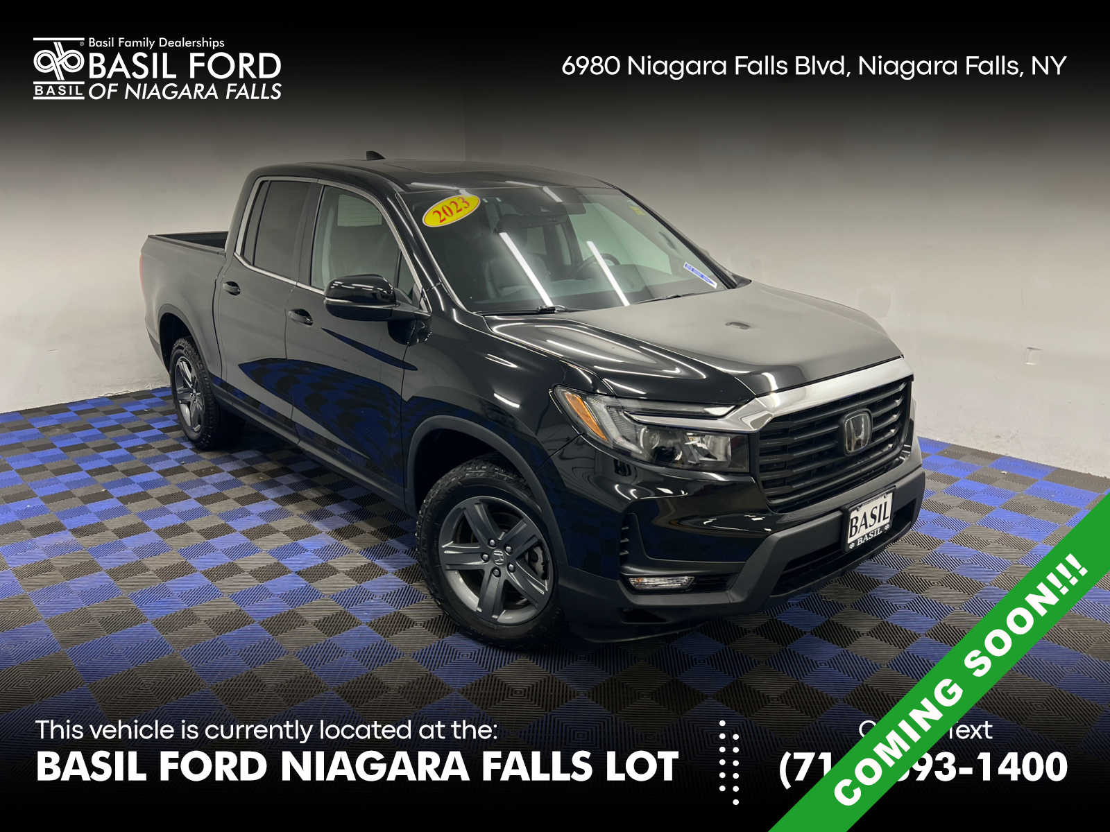 Crystal Black Pearl 2023 Honda Ridgeline RTL AWD Pickup Truck All-Wheel Drive 9-Speed Automatic