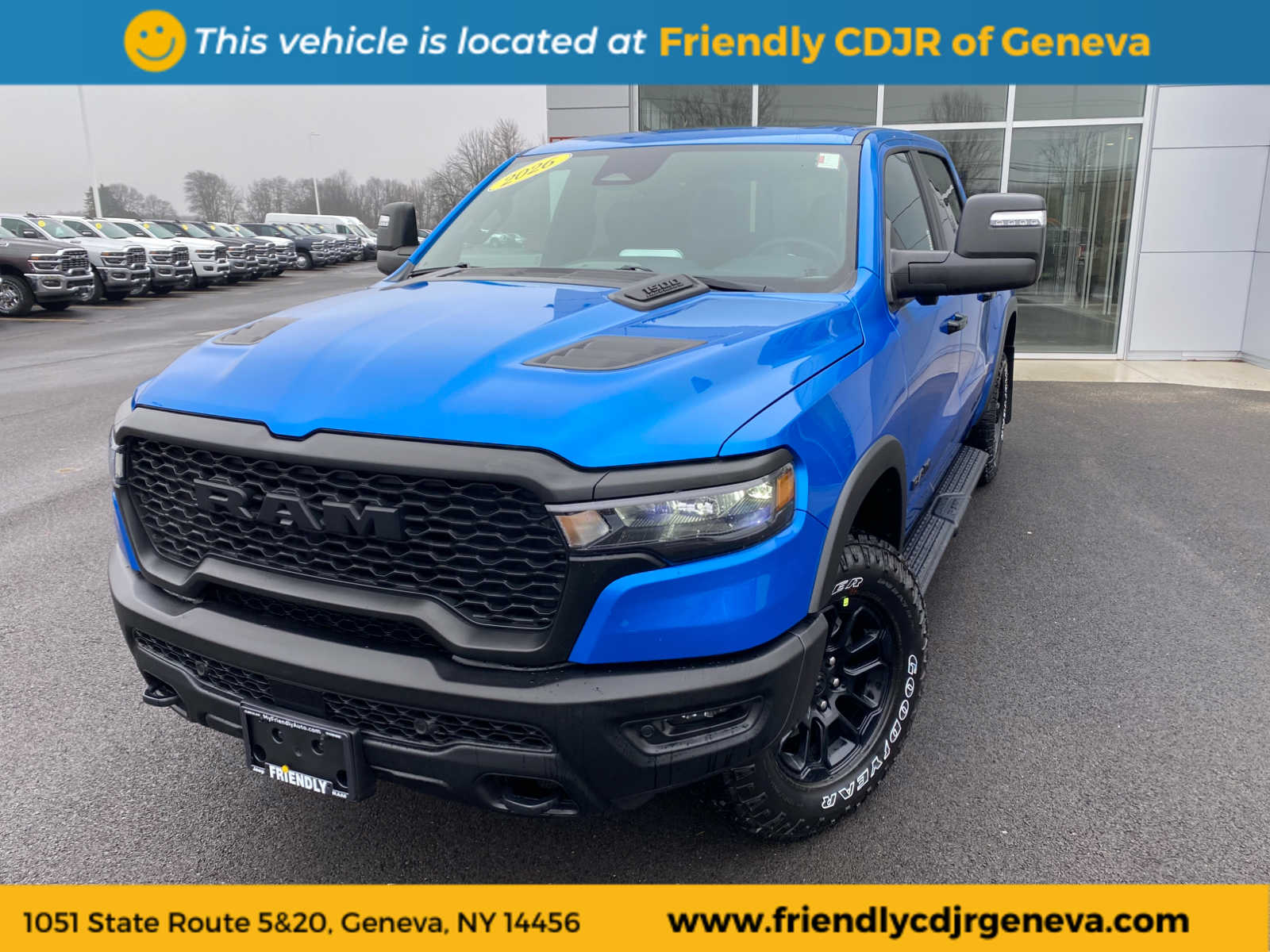 Hydro Blue Pearlcoat 2026 RAM 1500 Rebel Crew Cab 4WD Pickup Truck Four-Wheel Drive 8-Speed Automatic