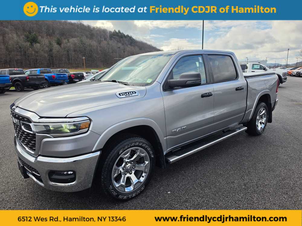 Billet Silver Metallic Clearcoat 2025 RAM 1500 Big Horn Crew Cab 4WD Pickup Truck Four-Wheel Drive 8-Speed Automatic