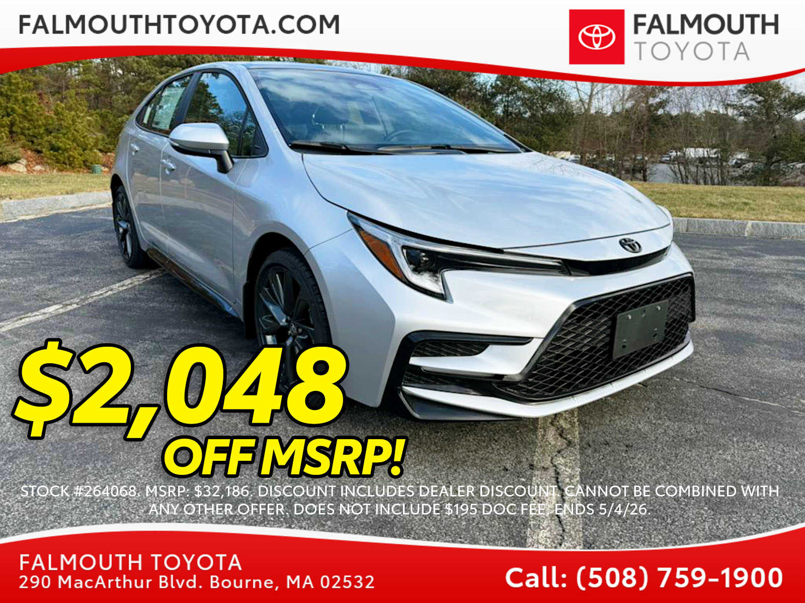 Classic Silver Metallic/Midnight Black Metallic 2026 Toyota Corolla XSE FWD Sedan Front-Wheel Drive Continuously Variable Transmission