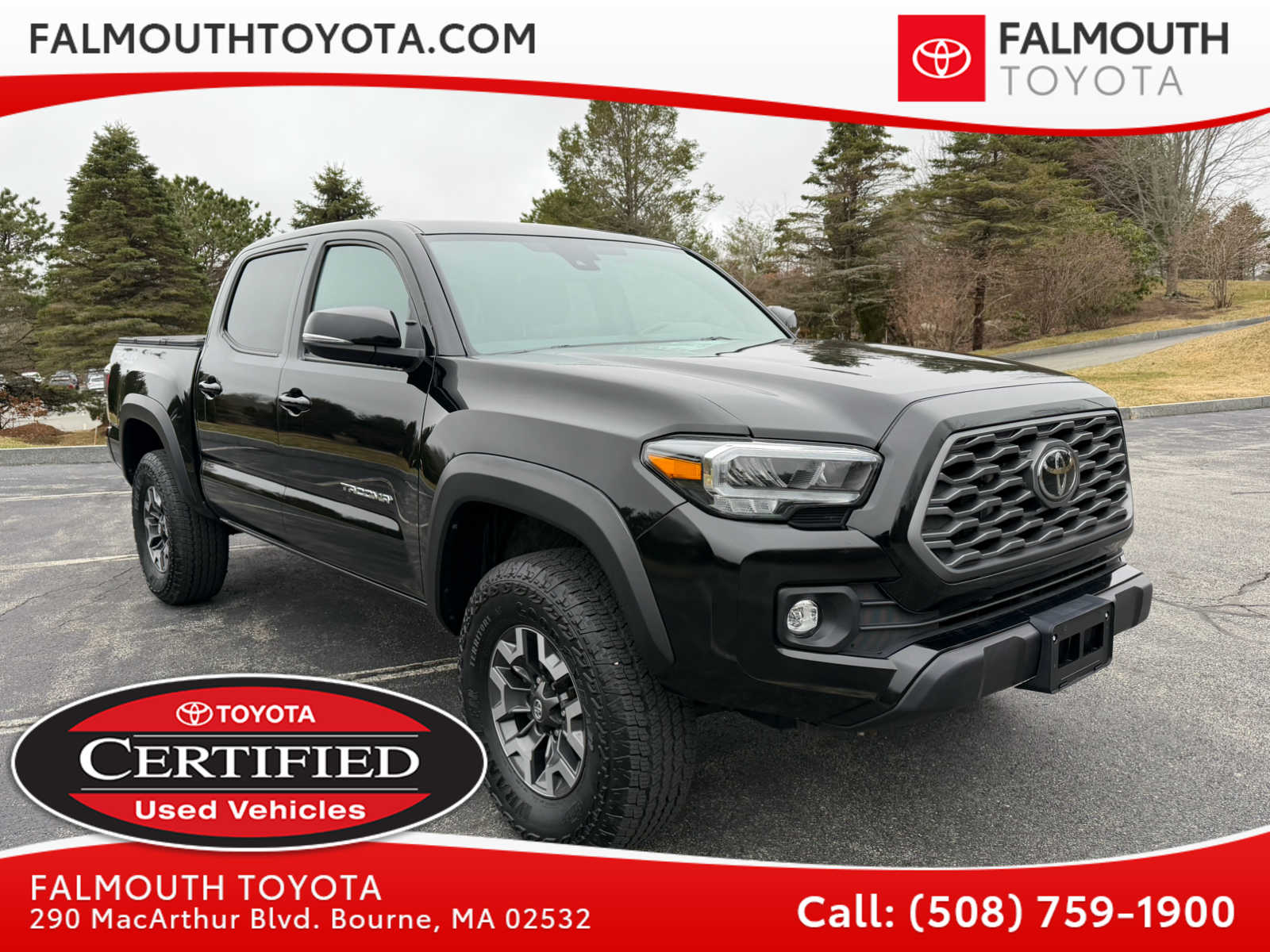 Black 2023 Toyota Tacoma TRD Off Road Double Cab 4WD Pickup Truck Four-Wheel Drive Automatic