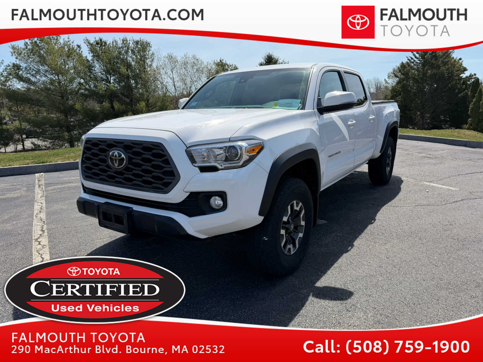 Super White 2020 Toyota Tacoma TRD Off Road Double Cab LB 4WD Pickup Truck Four-Wheel Drive Automatic