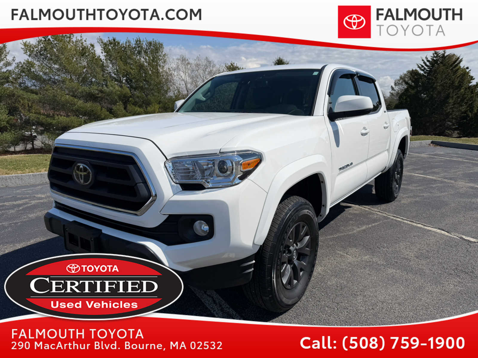 Ice Cap 2023 Toyota Tacoma SR5 V6 Double Cab 4WD Pickup Truck Four-Wheel Drive 6-Speed Automatic