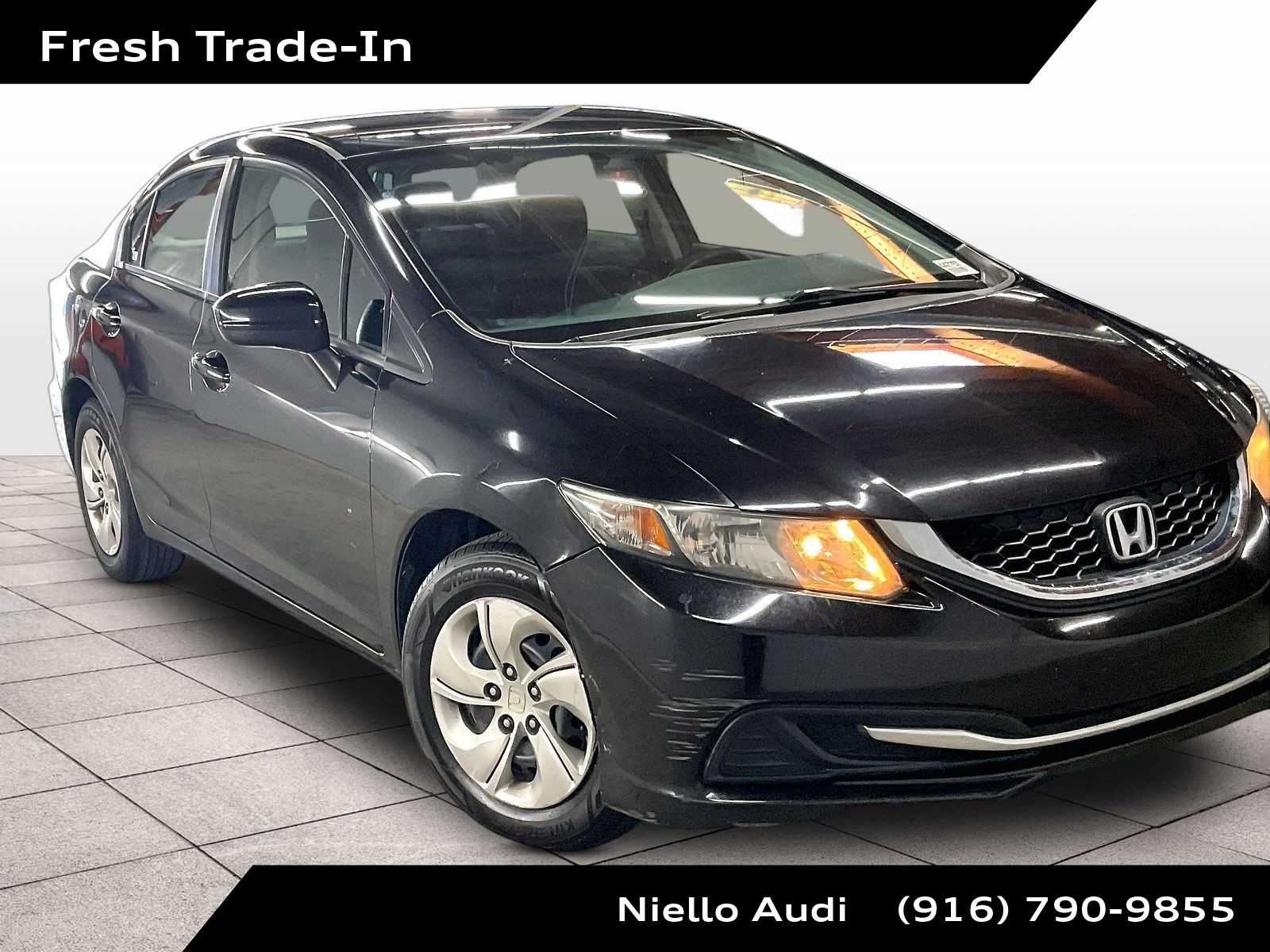 Crystal Black Pearl 2015 Honda Civic LX Sedan Front-Wheel Drive Continuously Variable Transmission