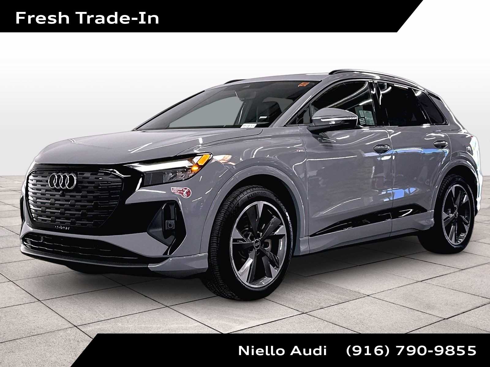 Pebble Gray 2024 Audi Q4 e-tron quattro Premium 55 SUV / Crossover All-Wheel Drive 1-Speed Automatic
