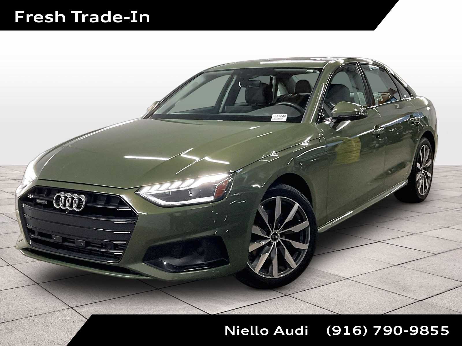 District Green Metallic 2023 Audi A4 quattro Premium Plus 40 TFSI AWD Sedan All-Wheel Drive 7-Speed Automatic