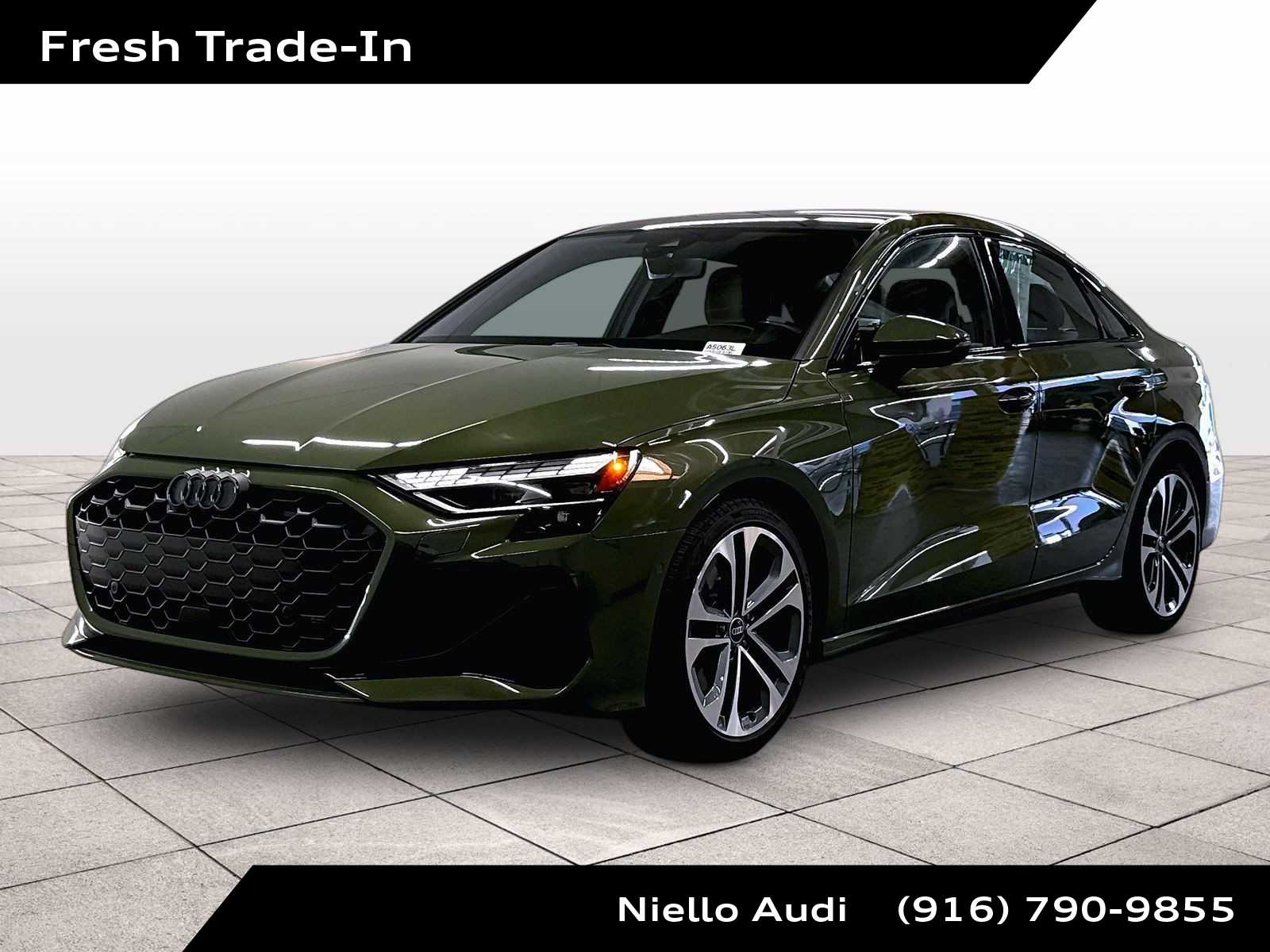 District Green Metallic 2025 Audi A3 quattro Premium Plus 40 TFSI Sedan All-Wheel Drive 7-Speed Automatic
