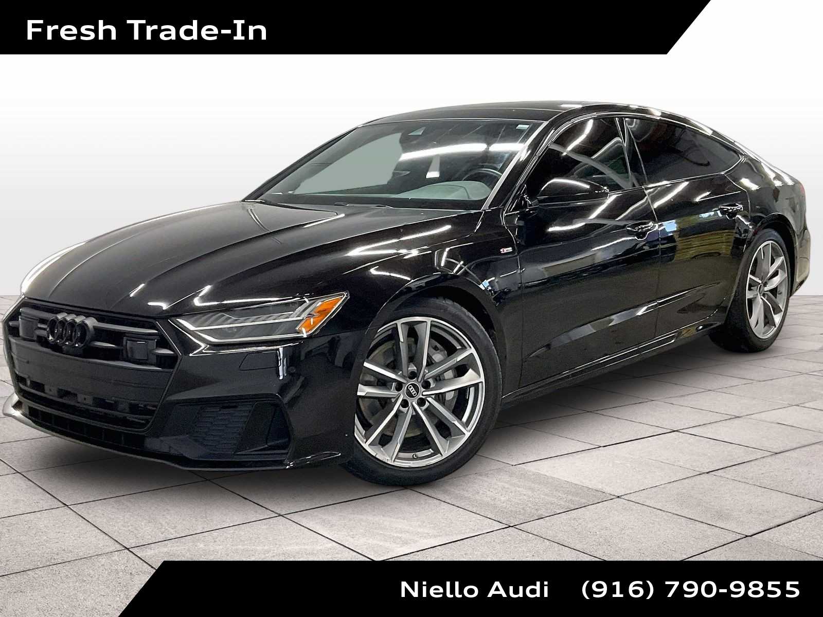 Mythos Black Metallic 2023 Audi A7 quattro Premium Plus 55 TFSI AWD Sedan All-Wheel Drive 7-Speed Automatic