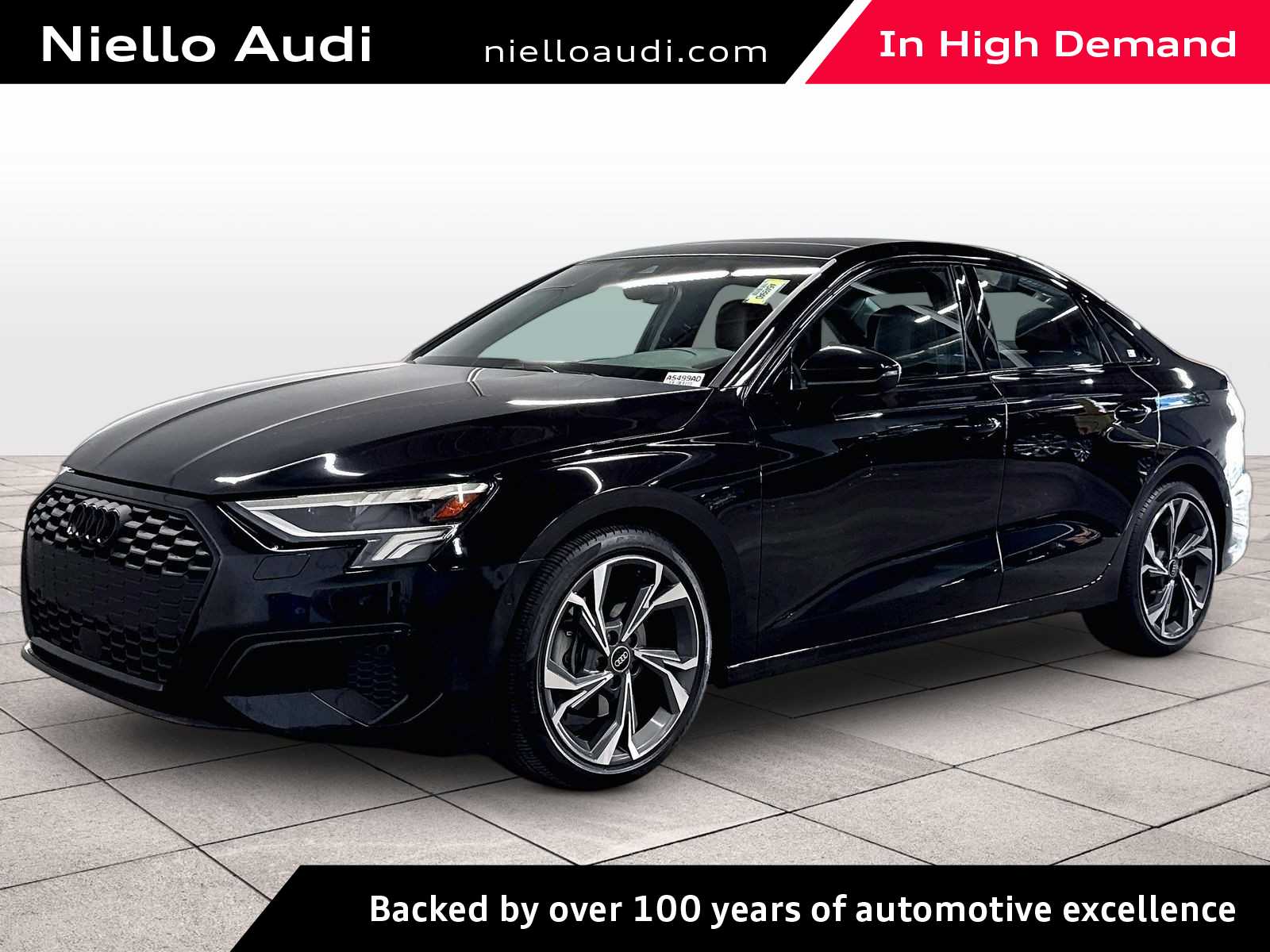 Mythos Black Metallic 2023 Audi A3 Sedan Front-Wheel Drive 7-Speed Automatic