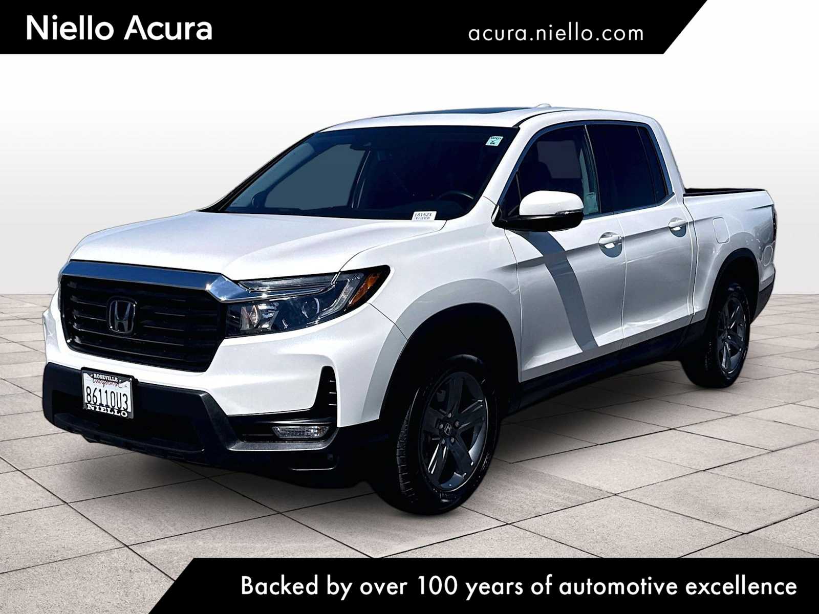 Platinum White Pearl 2023 Honda Ridgeline Pickup Truck All-Wheel Drive 9-Speed Automatic