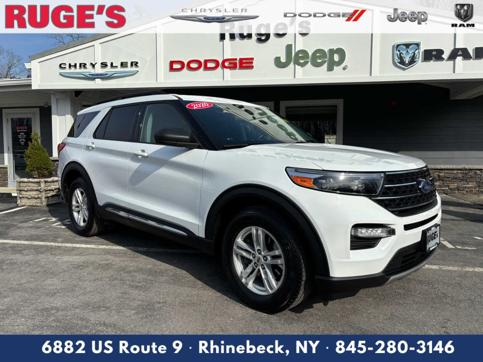 Oxford White 2020 Ford Explorer XLT AWD SUV / Crossover All-Wheel Drive Automatic