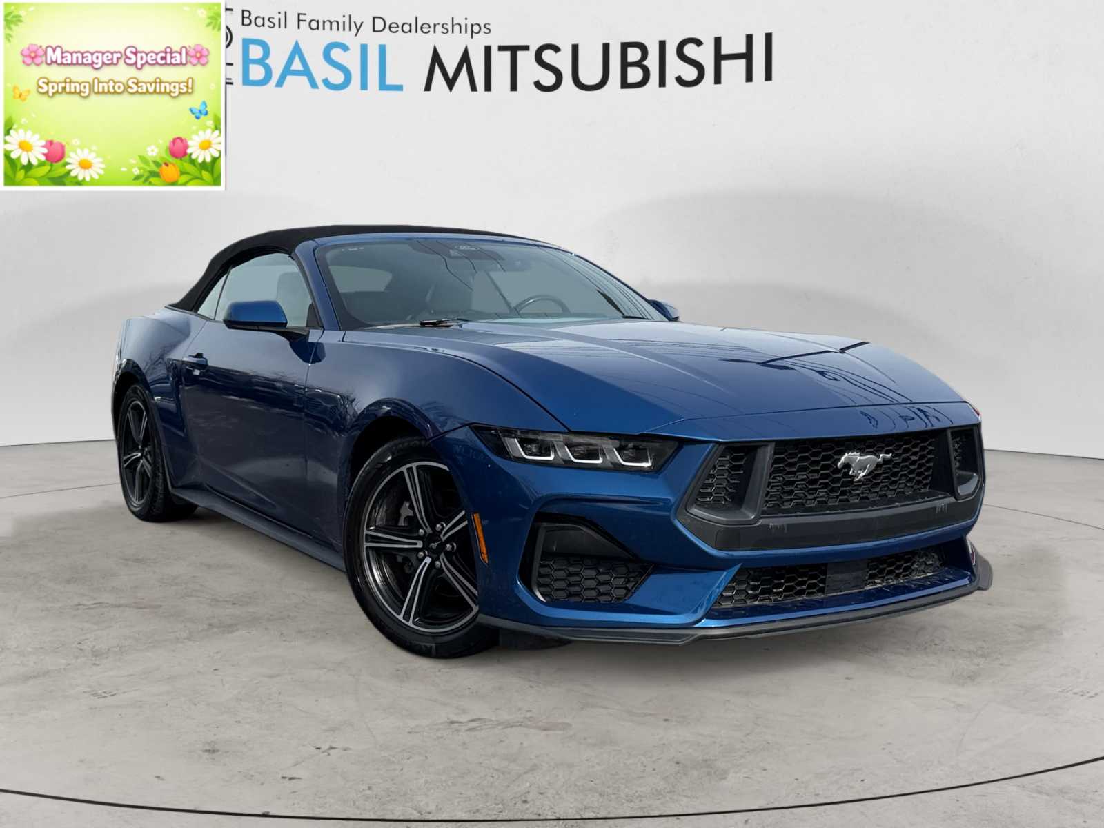 Atlas Blue 2024 Ford Mustang EcoBoost Premium Convertible RWD Convertible Rear-Wheel Drive Automatic