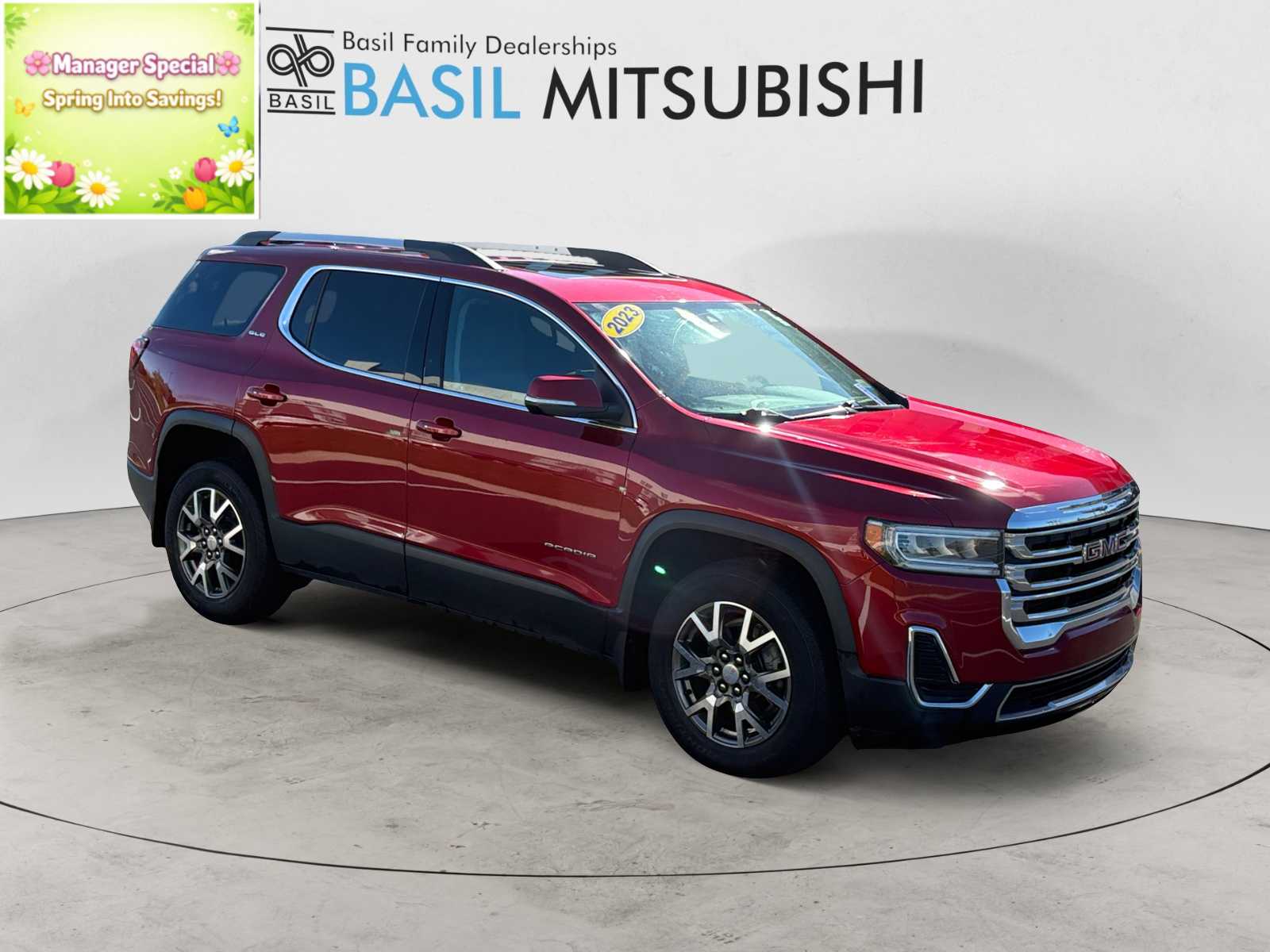 Volcanic Red Tintcoat 2023 GMC Acadia SLE AWD SUV / Crossover Four-Wheel Drive 9-Speed Automatic