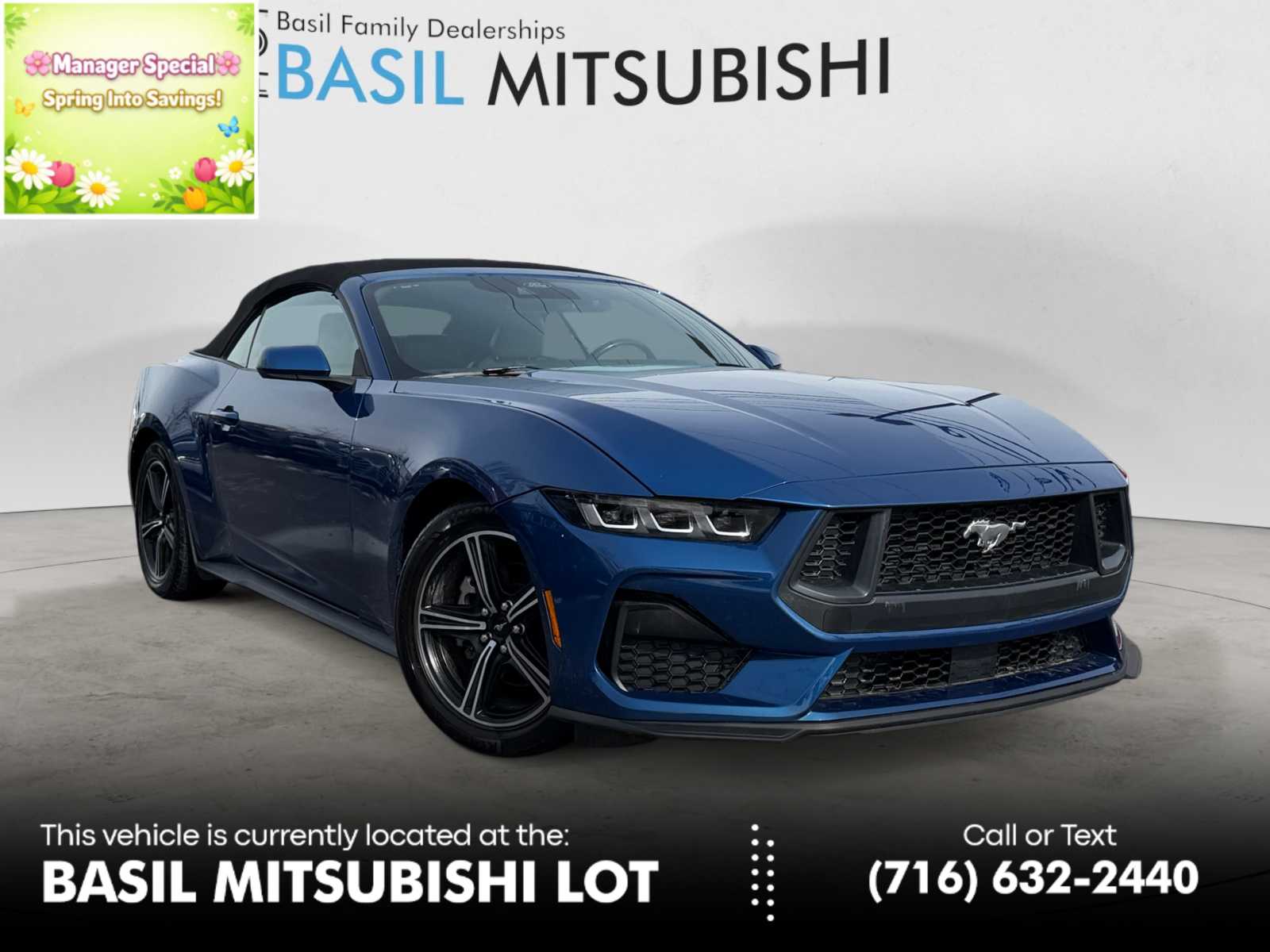 Atlas Blue 2024 Ford Mustang EcoBoost Premium Convertible RWD Convertible Rear-Wheel Drive Automatic