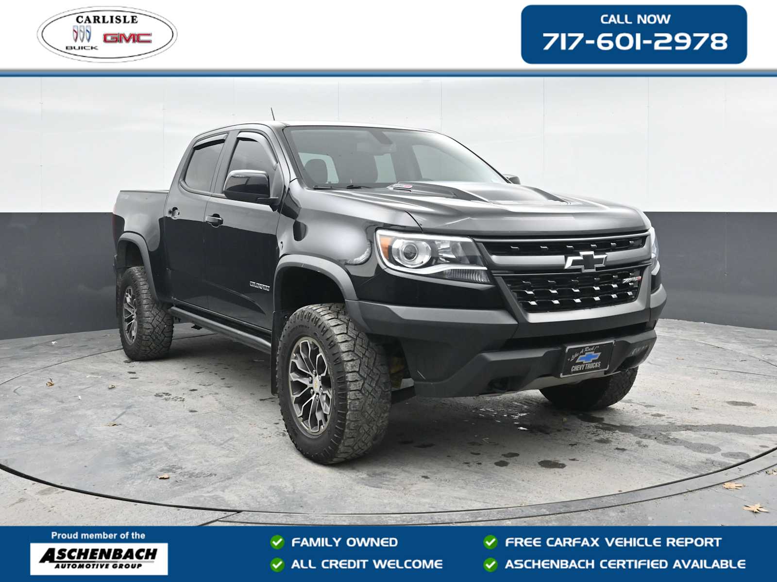 Black 2019 Chevrolet Colorado ZR2 Crew Cab 4WD Pickup Truck Four-Wheel Drive 6-Speed Automatic
