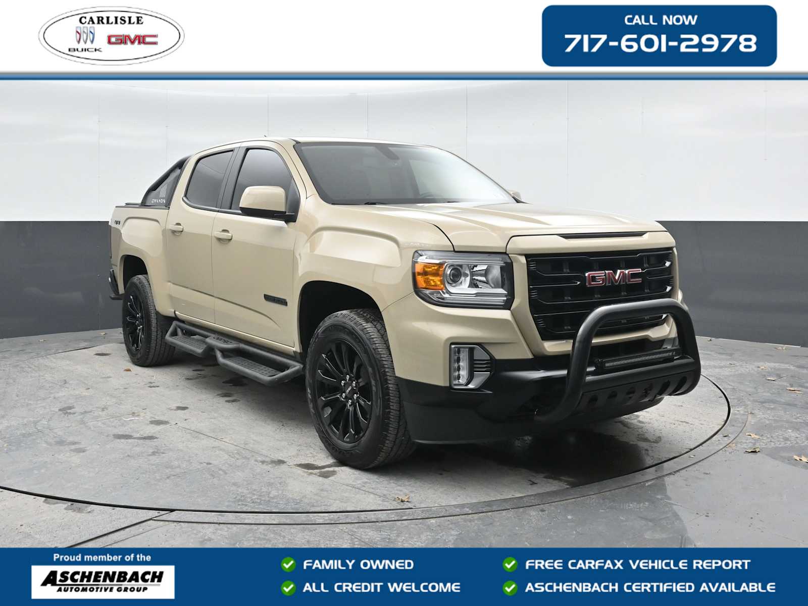 Desert Sand Metallic 2022 GMC Canyon Elevation Crew Cab 4WD Pickup Truck Four-Wheel Drive 8-Speed Automatic