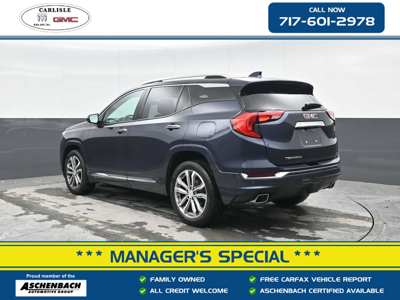 Blue Steel Metallic 2019 GMC Terrain Denali SUV / Crossover Front-Wheel Drive 9-Speed Automatic