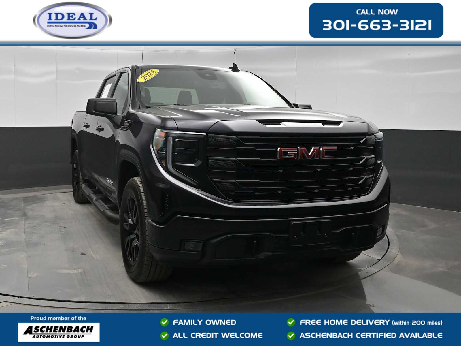 Titanium Rush Metallic 2024 GMC Sierra 1500 Elevation Crew Cab 4WD Pickup Truck Four-Wheel Drive Automatic