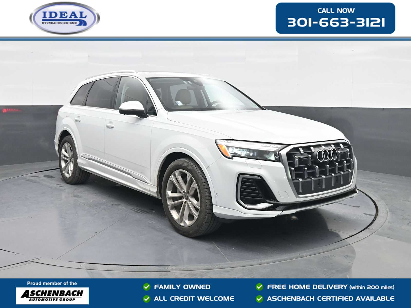 Glacier White Metallic 2025 Audi Q7 SUV / Crossover All-Wheel Drive 8-Speed Automatic