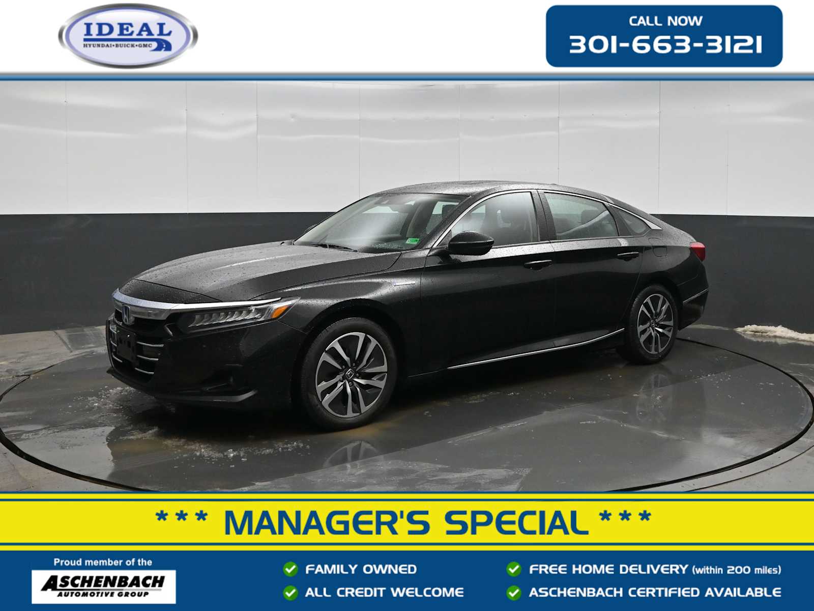 Crystal Black Pearl 2022 Honda Accord Hybrid EX-L FWD Sedan Front-Wheel Drive Continuously Variable Transmission