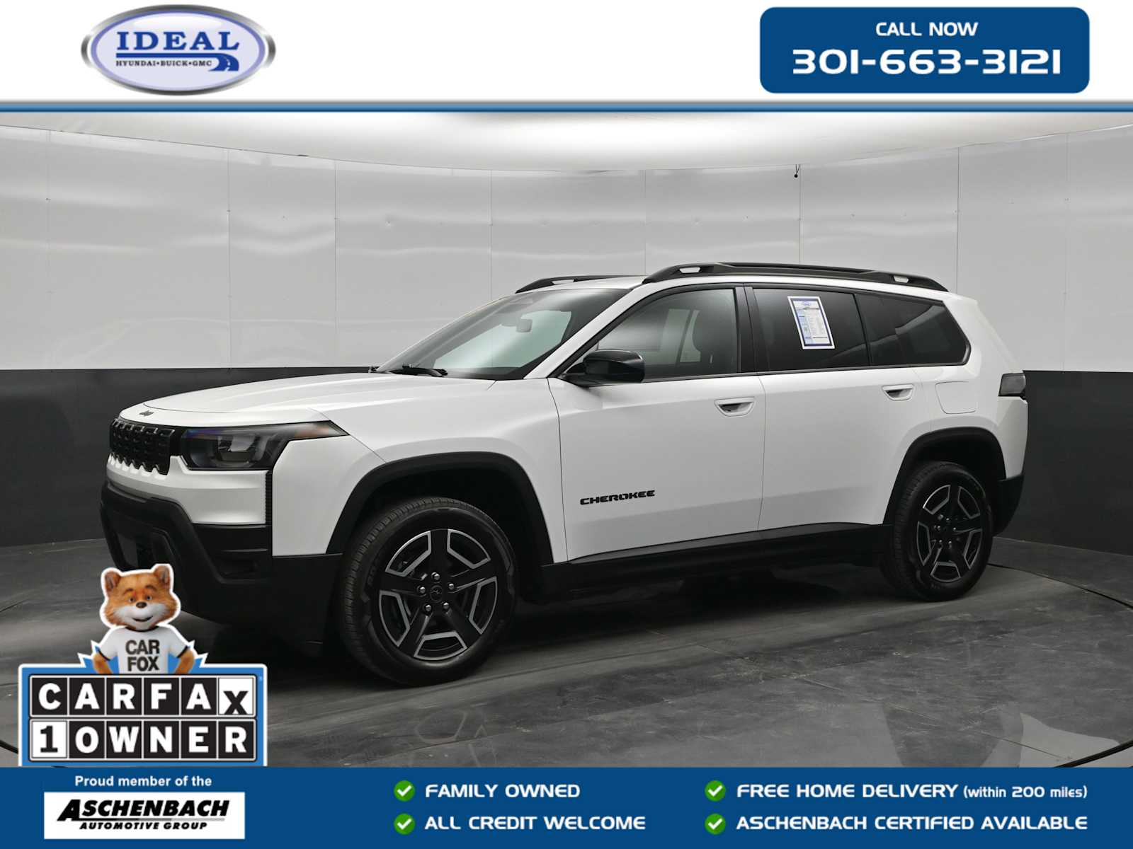 Bright White Clearcoat 2026 Jeep Cherokee SUV / Crossover Four-Wheel Drive Continuously Variable Transmission