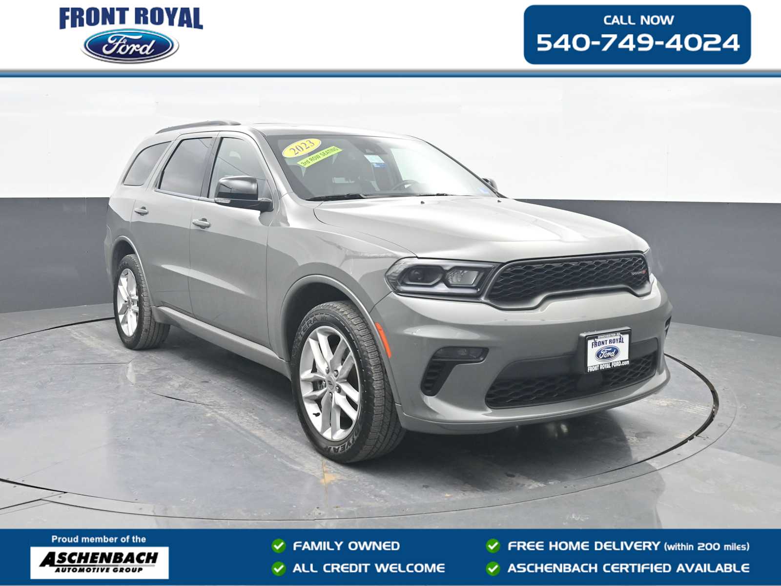 Destroyer Gray Clearcoat 2023 Dodge Durango GT Plus AWD SUV / Crossover All-Wheel Drive 8-Speed Automatic