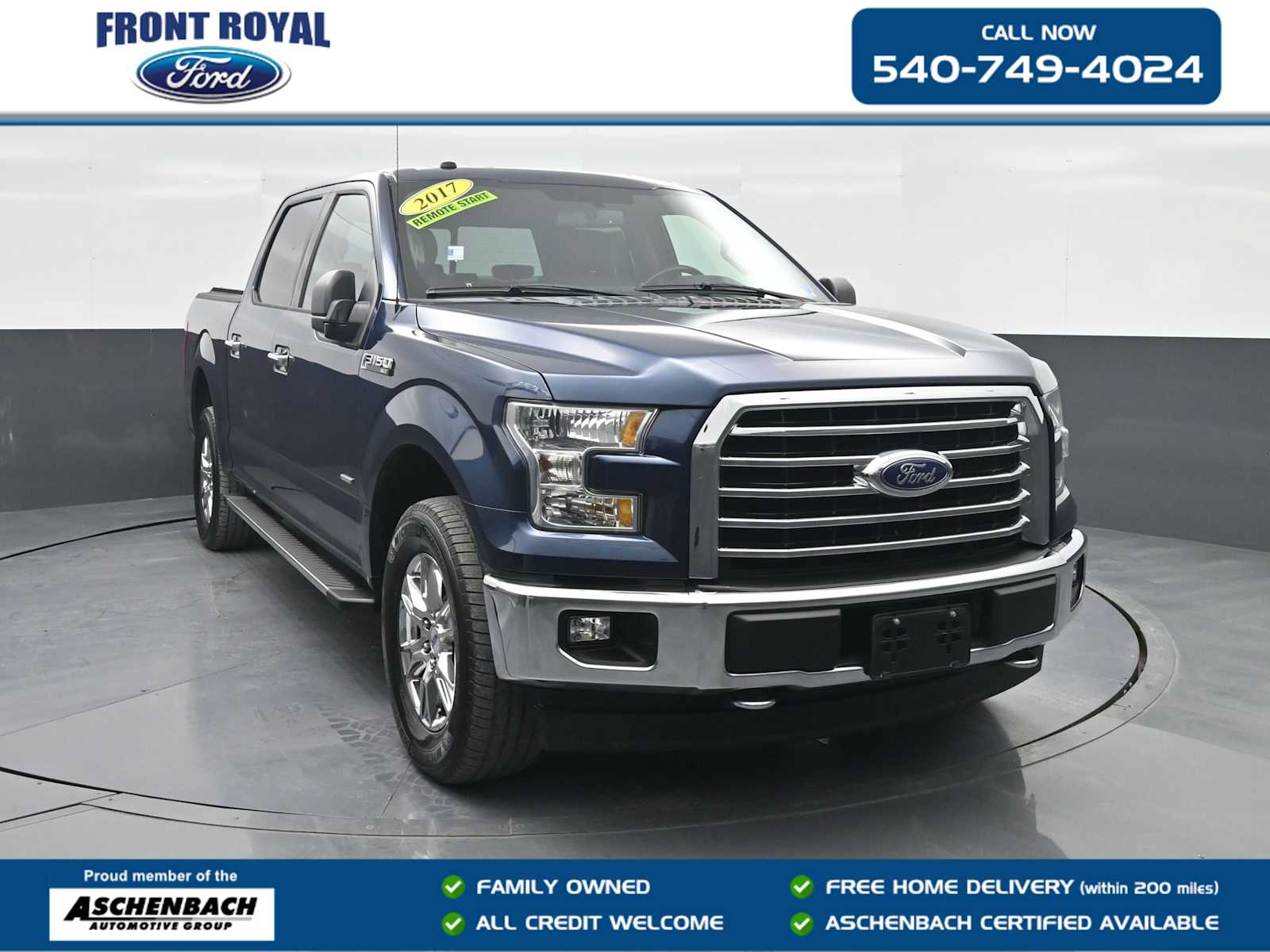 Blue Jeans 2017 Ford F-150 XLT SuperCrew 4WD Pickup Truck Four-Wheel Drive Automatic