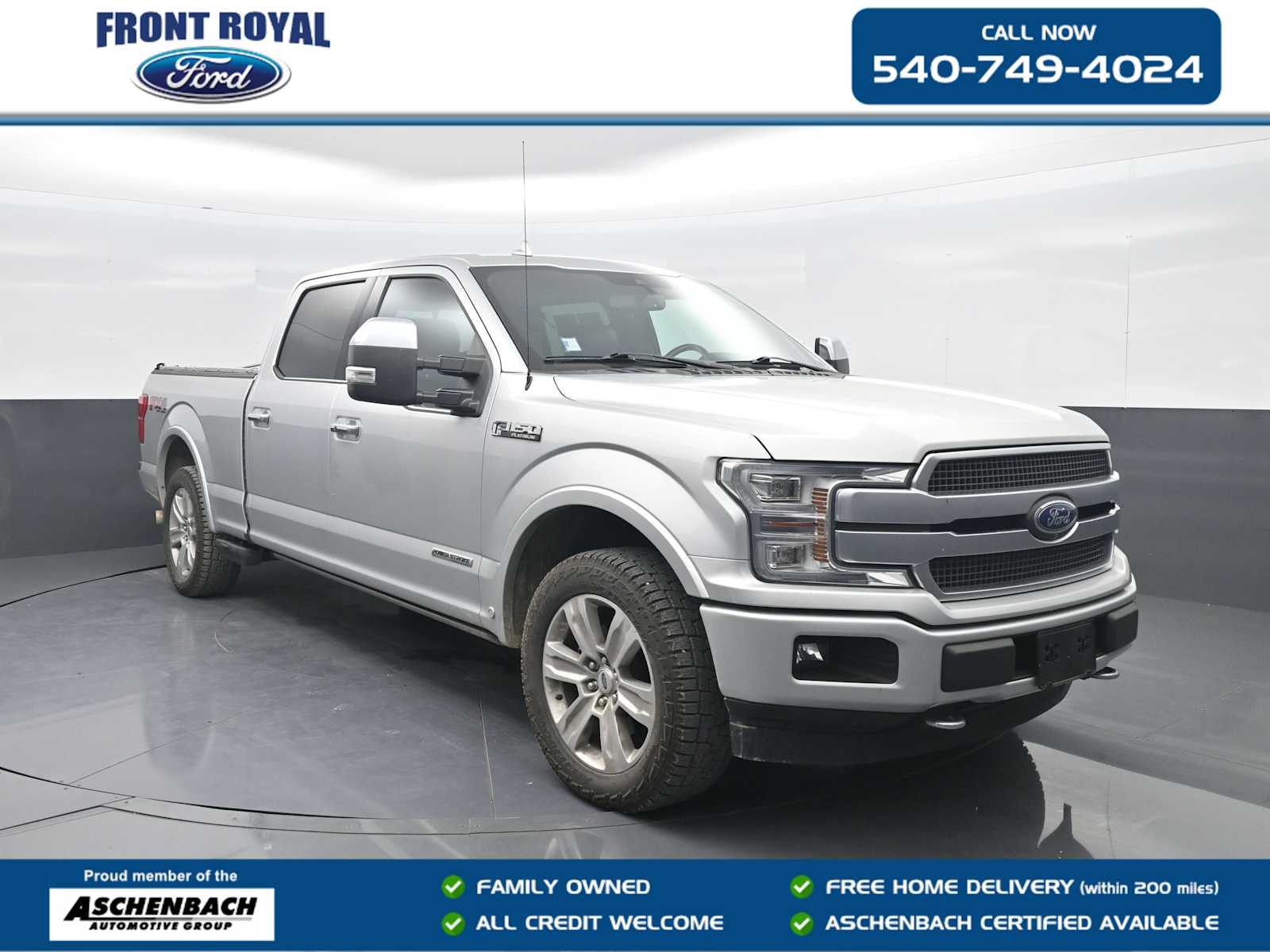 Ingot Silver 2019 Ford F-150 Platinum SuperCrew LB 4WD Pickup Truck Four-Wheel Drive Automatic