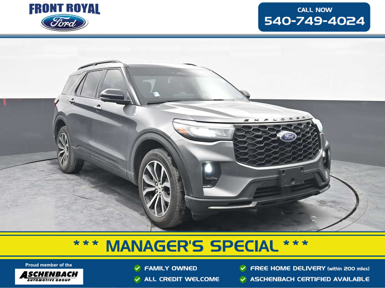 Carbonized Gray 2025 Ford Explorer ST-Line AWD SUV / Crossover All-Wheel Drive Automatic
