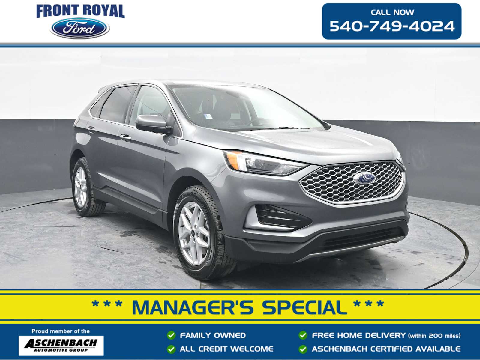 Carbonized Gray 2024 Ford Edge SEL AWD SUV / Crossover All-Wheel Drive 8-Speed Automatic