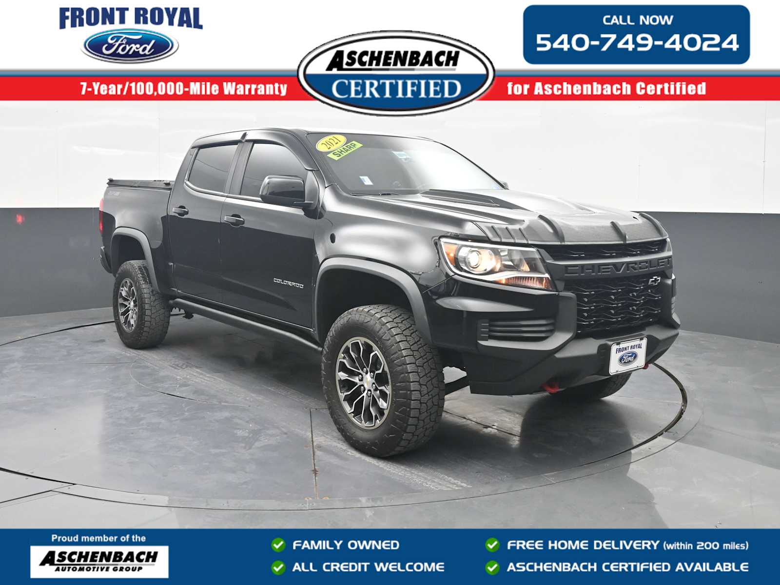 Black 2021 Chevrolet Colorado Pickup Truck Four-Wheel Drive 8-Speed Automatic