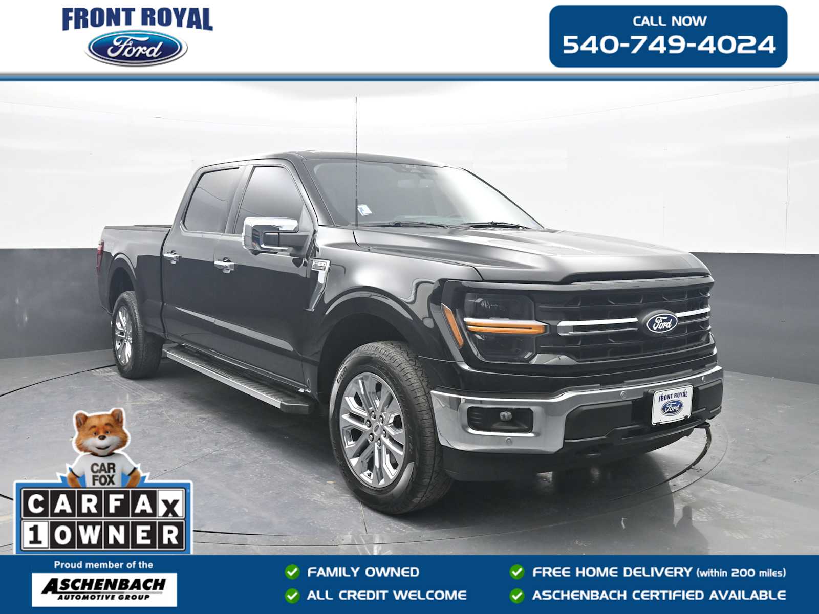 Agate Black 2025 Ford F-150 XLT SuperCrew 4WD Pickup Truck Four-Wheel Drive Automatic