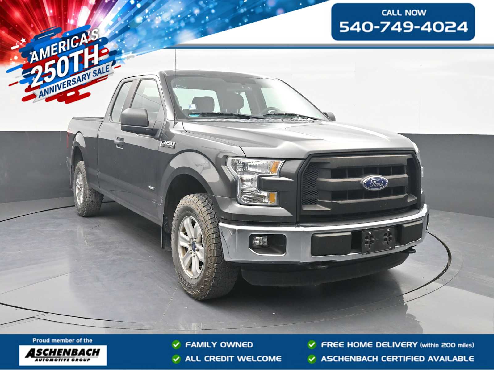 Gray (Magnetic Metallic) 2016 Ford F-150 Pickup Truck Four-Wheel Drive 6-Speed Automatic
