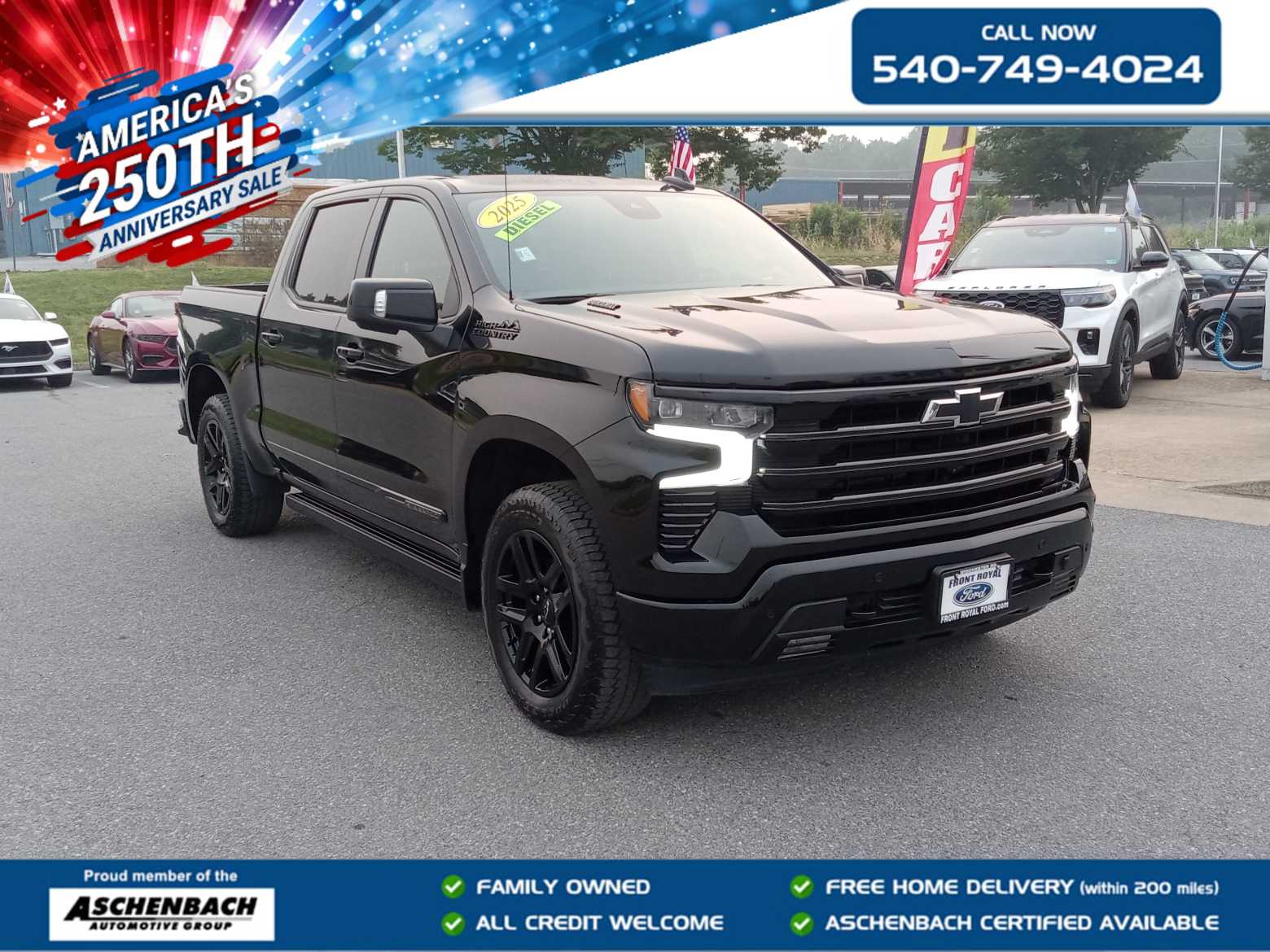 Black 2025 Chevrolet Silverado 1500 Pickup Truck Four-Wheel Drive Automatic