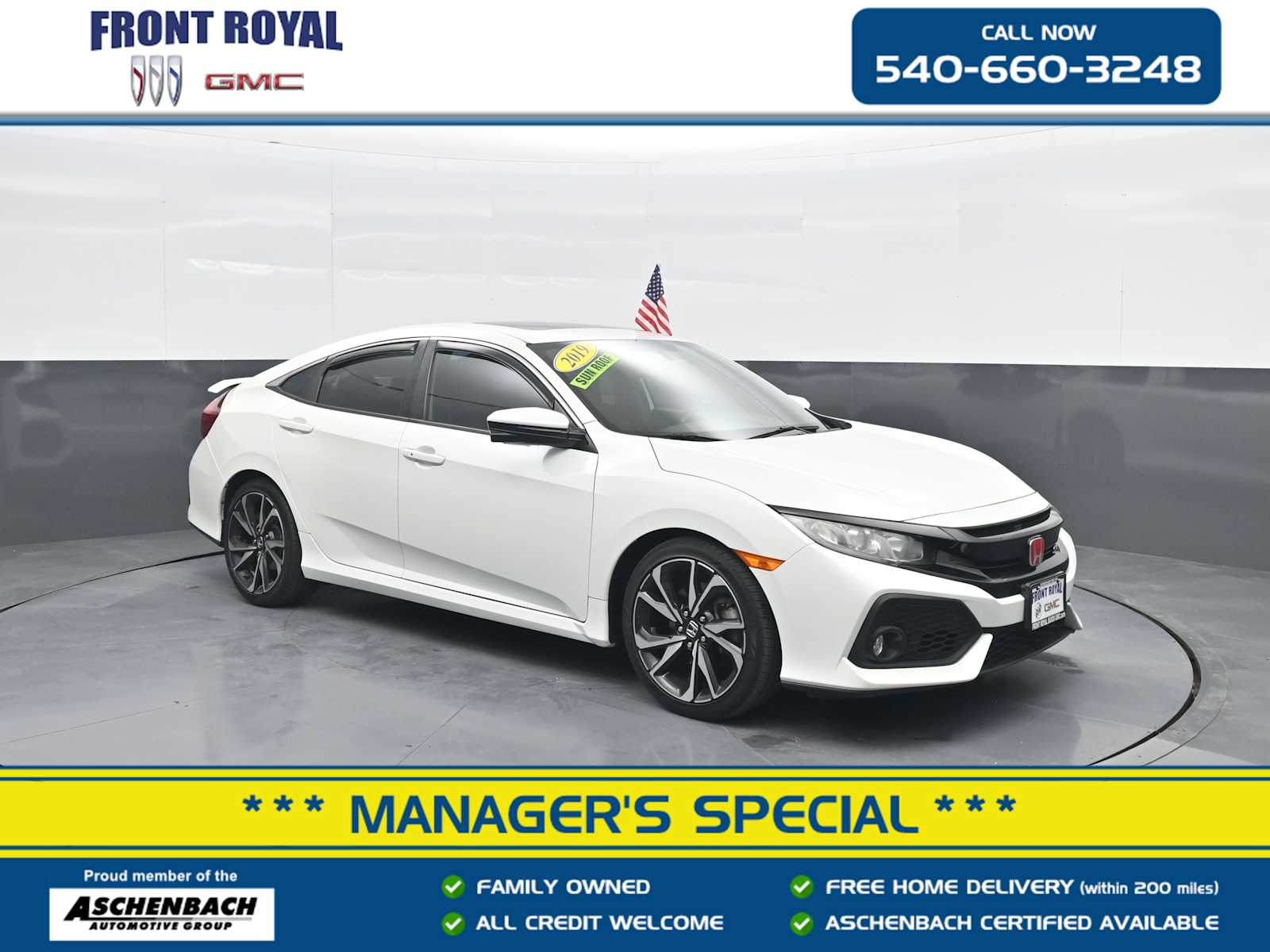 Platinum White Pearl 2019 Honda Civic Sedan 6-Speed Manual