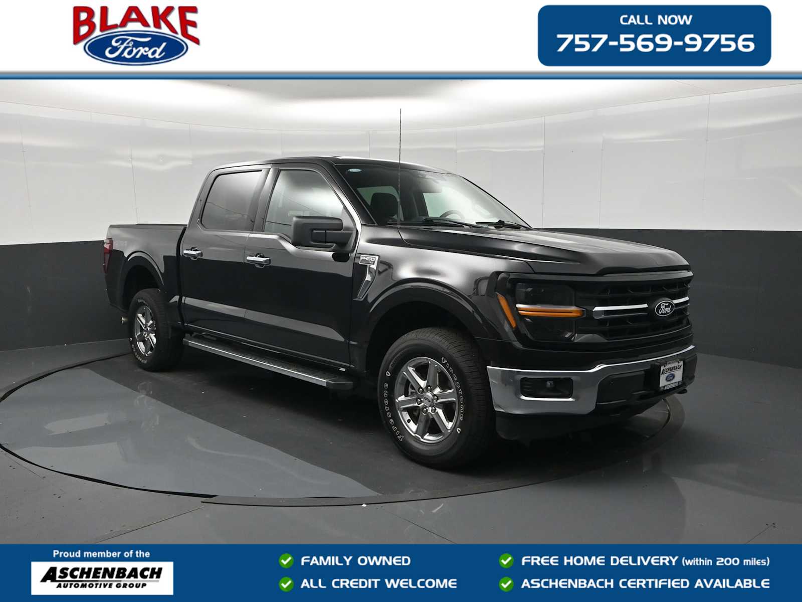 Agate Black Metallic 2025 Ford F-150 Pickup Truck Four-Wheel Drive Automatic