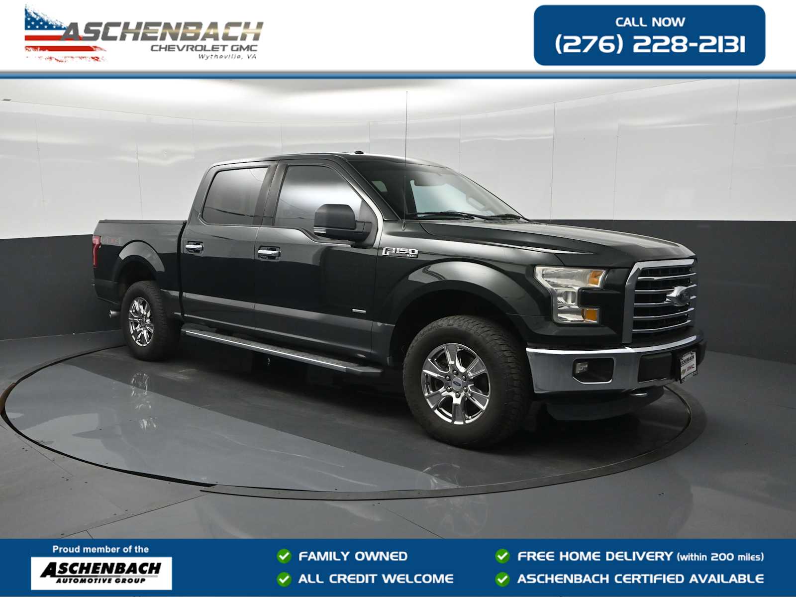 Green Gem Metallic/Magnetic Metallic 2015 Ford F-150 XLT SuperCrew 4WD Pickup Truck Four-Wheel Drive 6-Speed Automatic