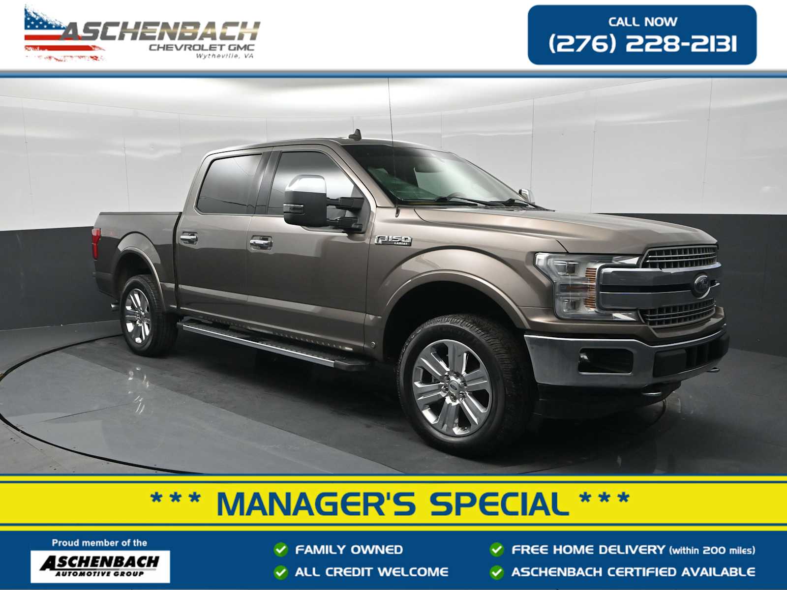 Stone Gray Metallic 2019 Ford F-150 Lariat SuperCrew 4WD Pickup Truck Four-Wheel Drive Automatic