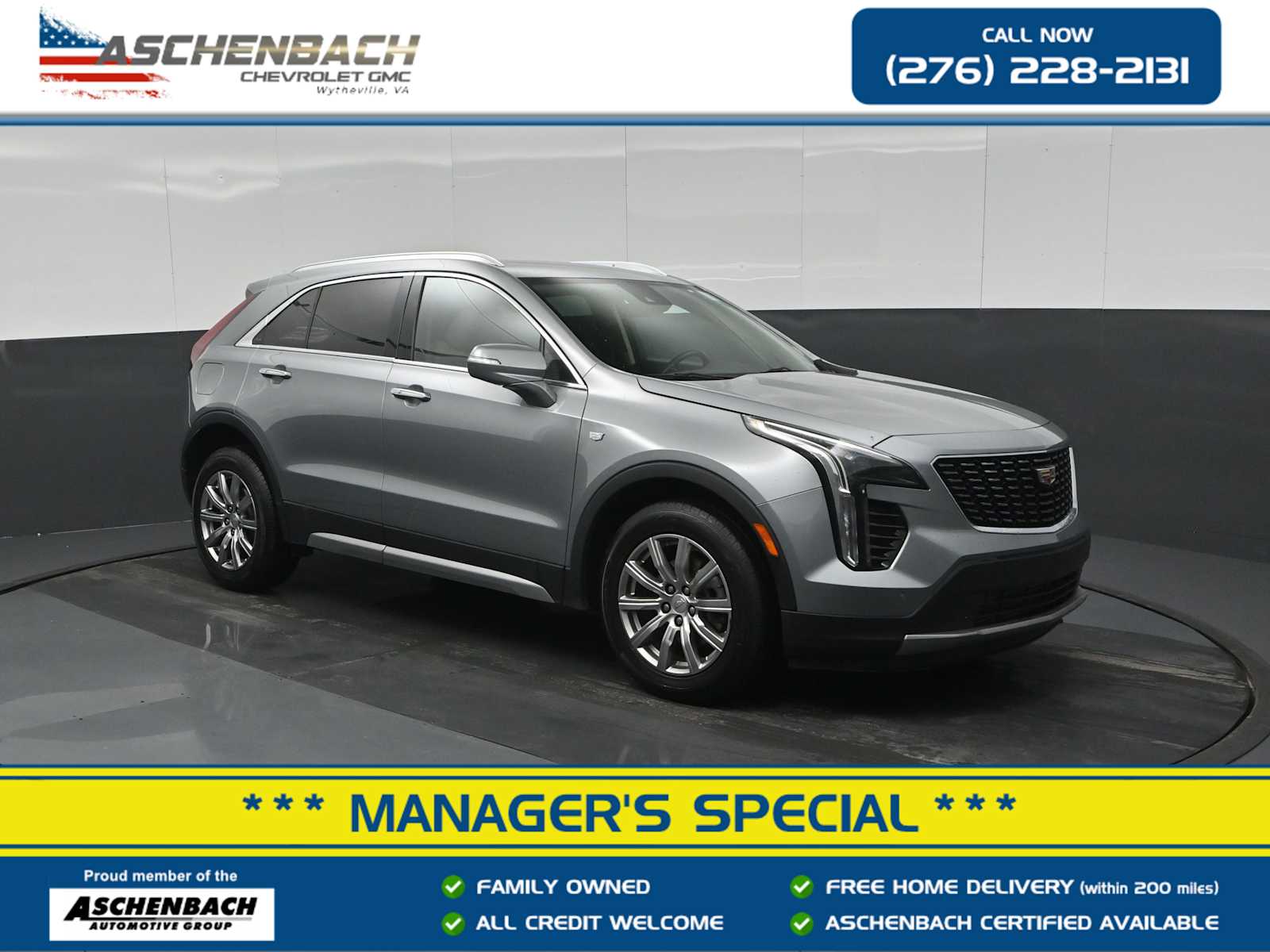 Argent Silver Metallic 2023 Cadillac XT4 Premium Luxury AWD SUV / Crossover Four-Wheel Drive 9-Speed Automatic