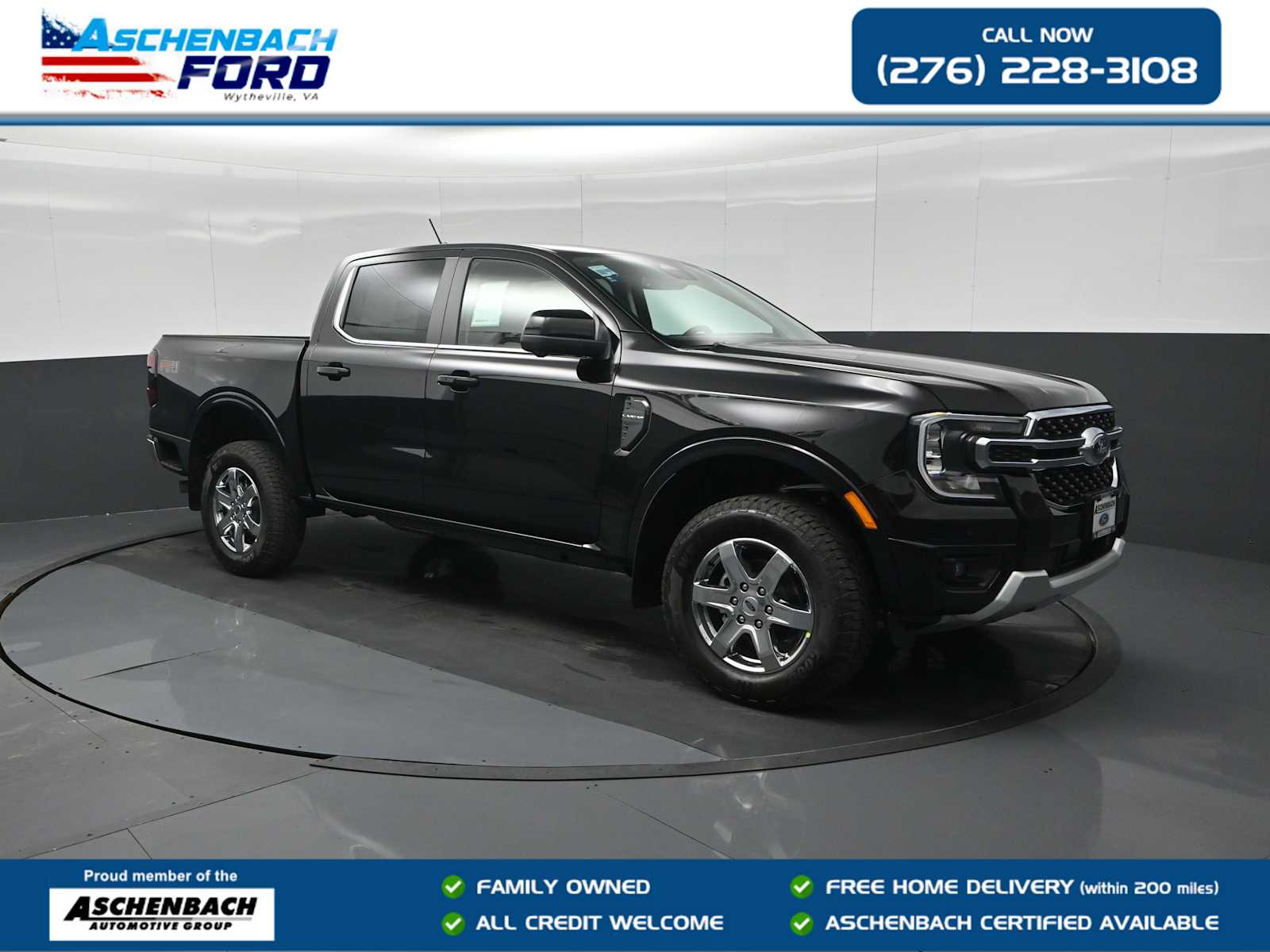 SHADOW BLACK 2026 Ford Ranger Lariat SuperCrew 4WD Pickup Truck Four-Wheel Drive Automatic