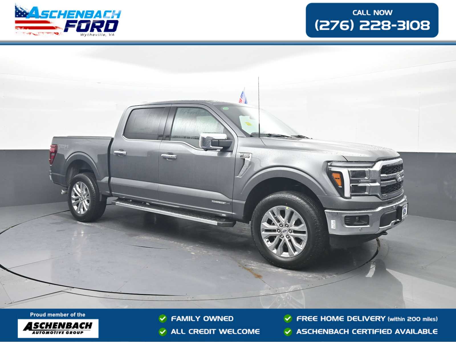 Carbonized Gray Metallic 2026 Ford F-150 Lariat SuperCrew 4WD Pickup Truck Four-Wheel Drive Automatic
