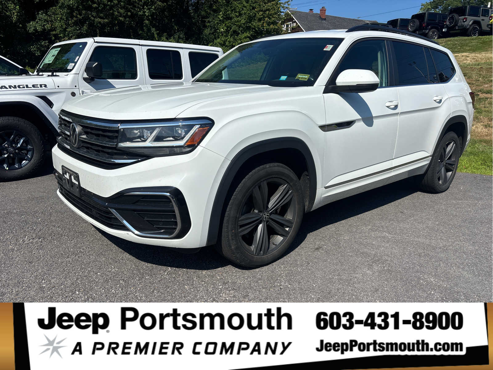 Pure White 2021 Volkswagen Atlas SUV / Crossover All-Wheel Drive 8-Speed Automatic
