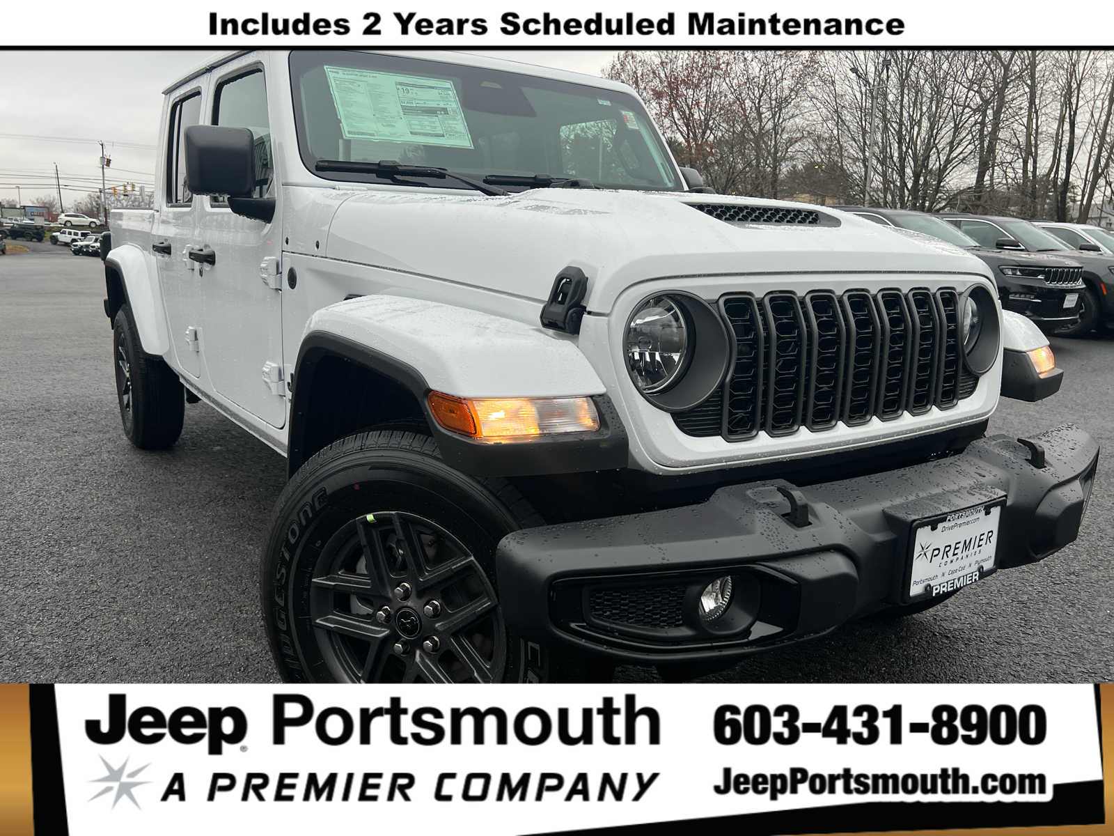 Bright White Clearcoat 2026 Jeep Gladiator Sport S Crew Cab 4WD Pickup Truck Four-Wheel Drive 8-Speed Automatic