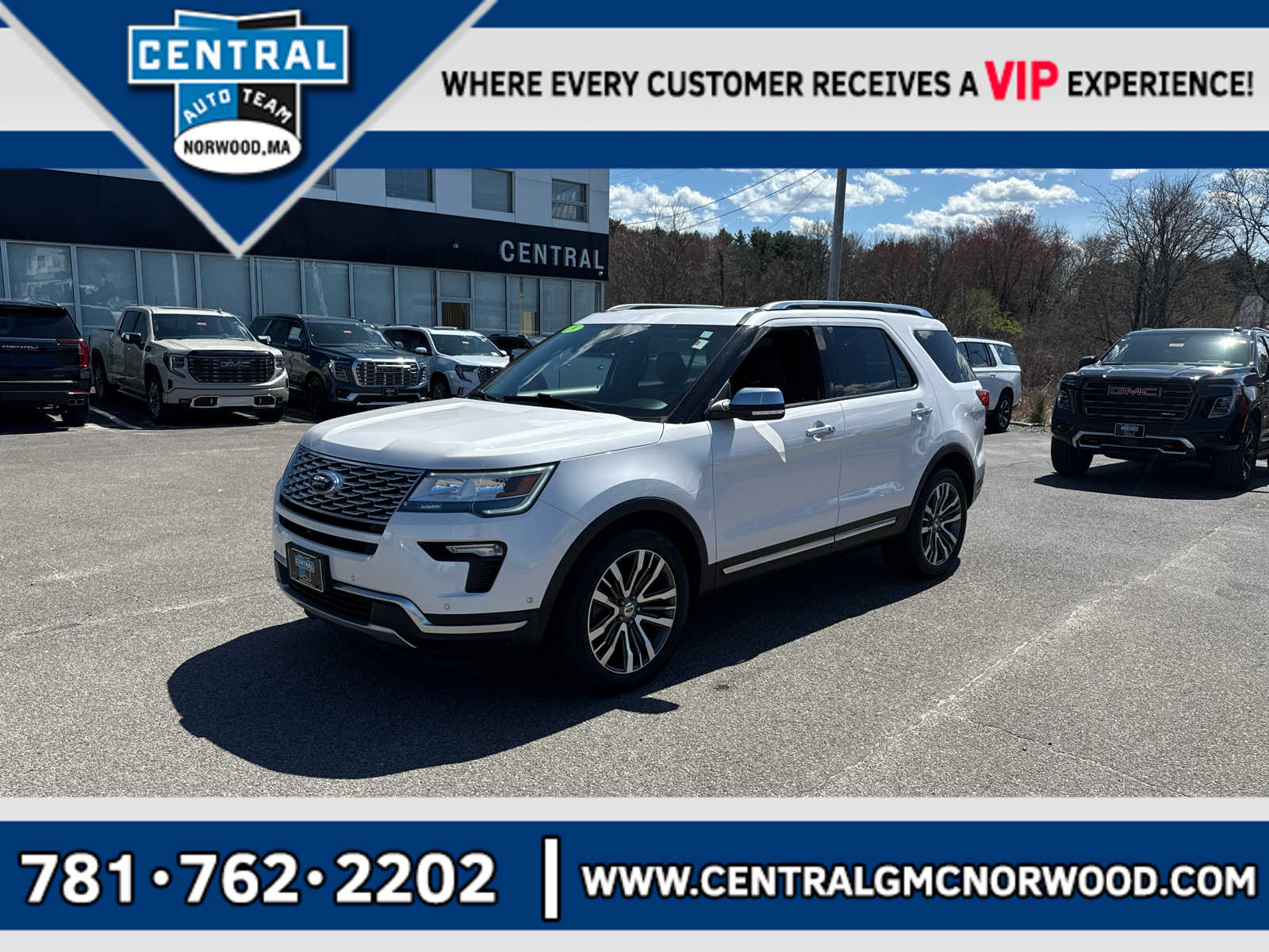 White Platinum Metallic Tri-Coat 2019 Ford Explorer SUV / Crossover All-Wheel Drive 6-Speed Automatic
