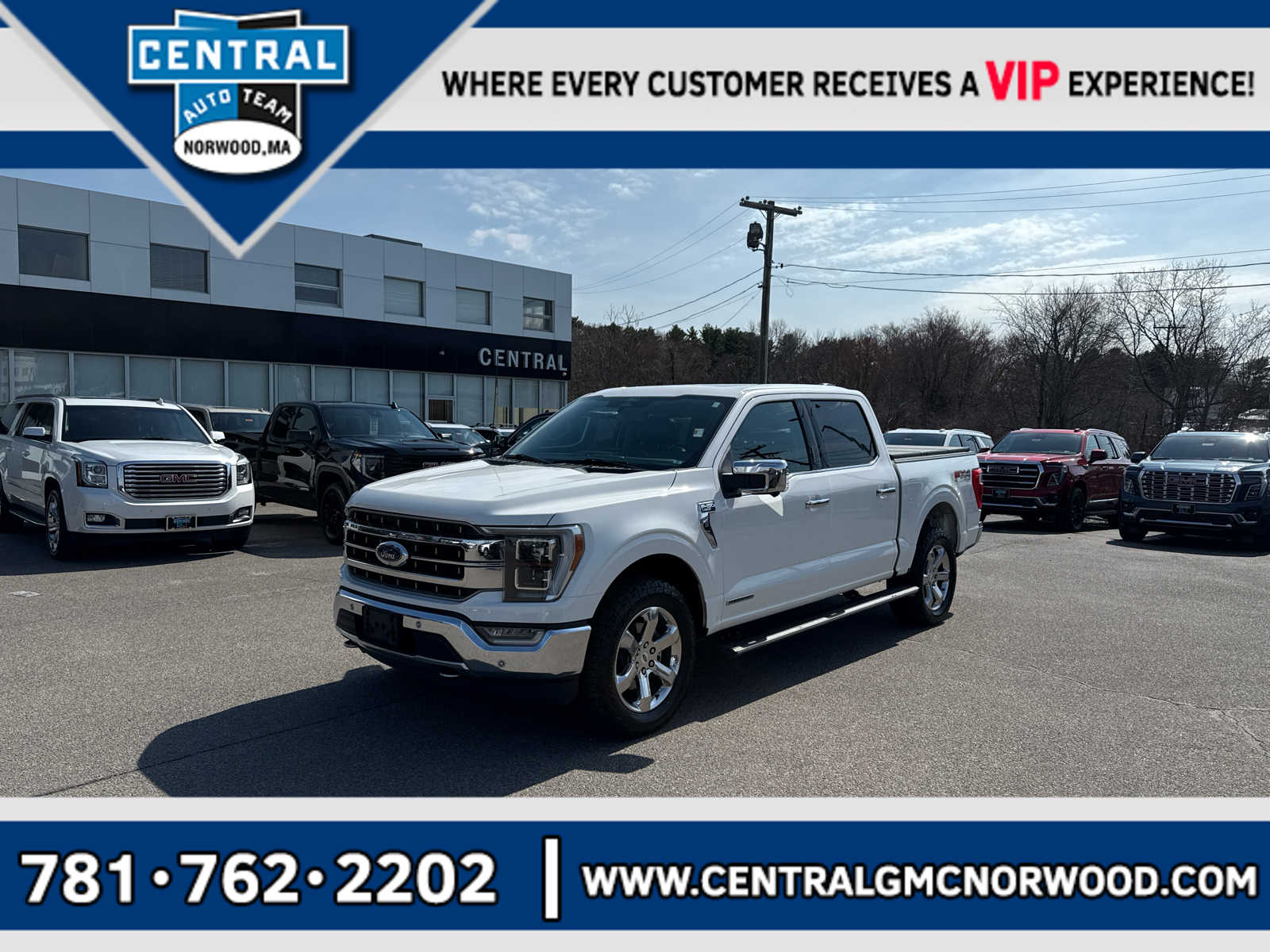 Star White Metallic Tri-Coat 2022 Ford F-150 Lariat SuperCrew 4WD Pickup Truck Four-Wheel Drive Automatic