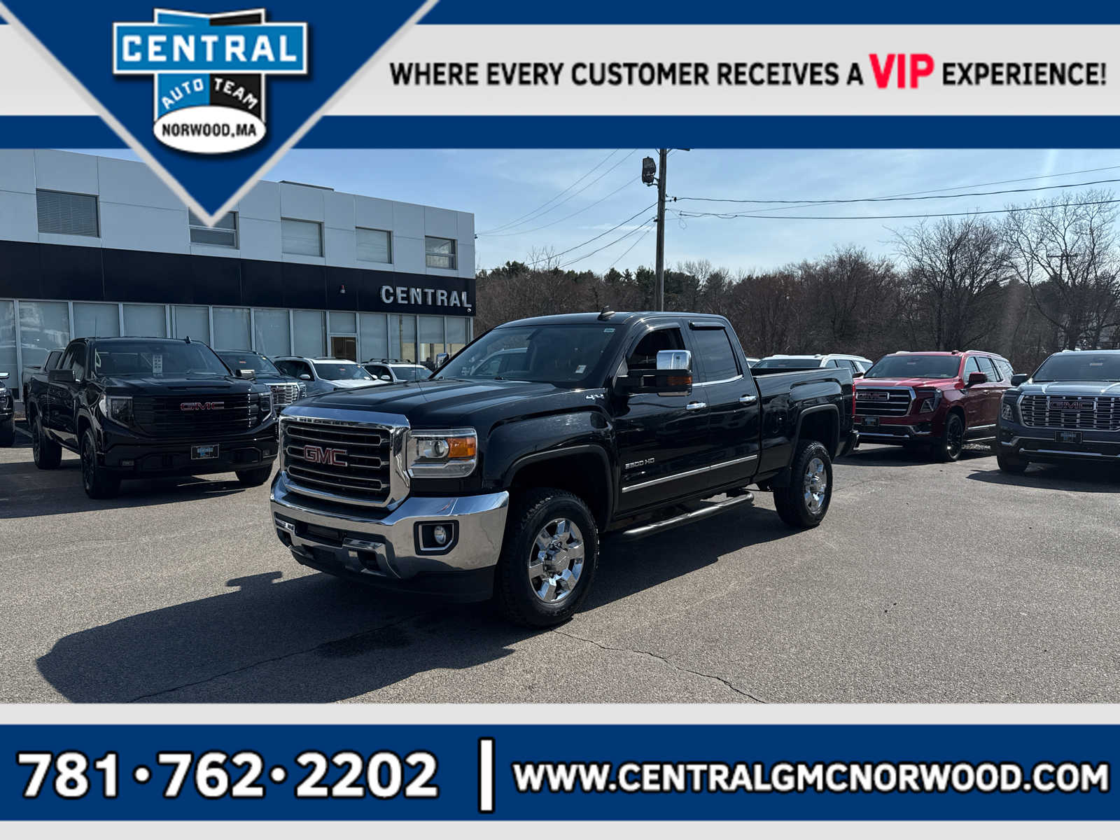 Onyx Black 2017 GMC Sierra 2500HD SLT Double Cab SB 4WD Pickup Truck Four-Wheel Drive 6-Speed Automatic