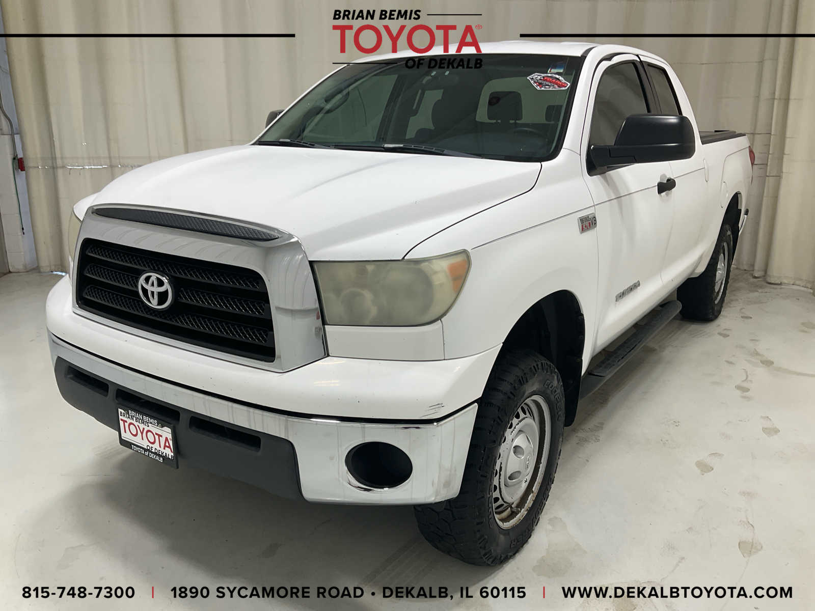 Super White 2008 Toyota Tundra Base Double Cab 4.7L 4WD Pickup Truck Four-Wheel Drive 6-Speed Automatic